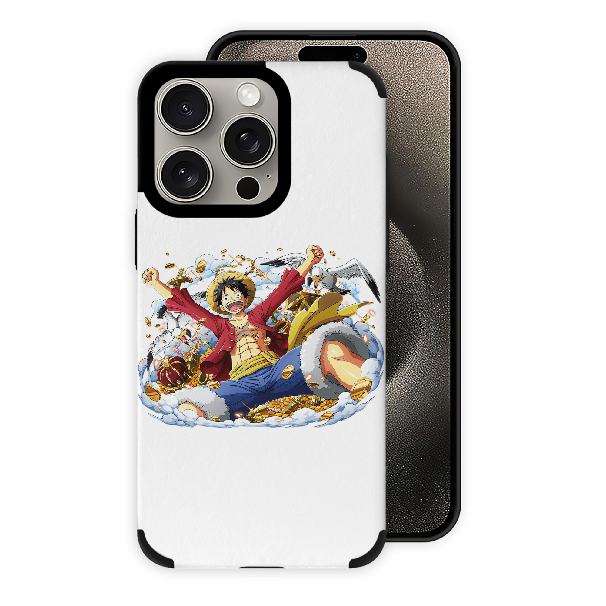 （画像用） ワンピース モンキー・D・ルフィ ONE PIECE Monkey D. Luffy 【iPhone15ProMax対応】 PUレザー スマホケース 耐衝撃＆黄変防止