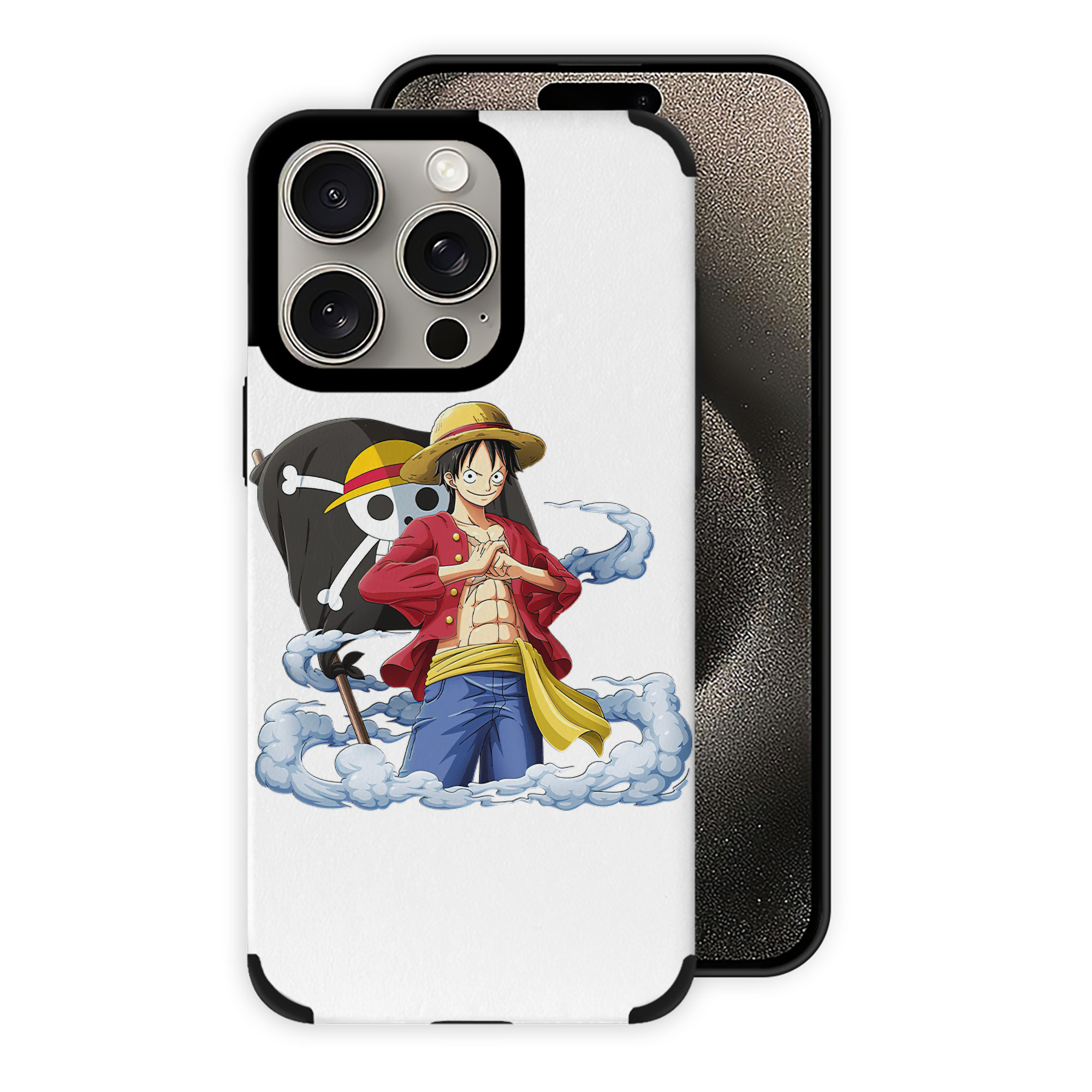 （画像用） ワンピース モンキー・D・ルフィ ONE PIECE Monkey D. Luffy 【iPhone15ProMax対応】 PUレザー スマホケース 耐衝撃＆黄変防止