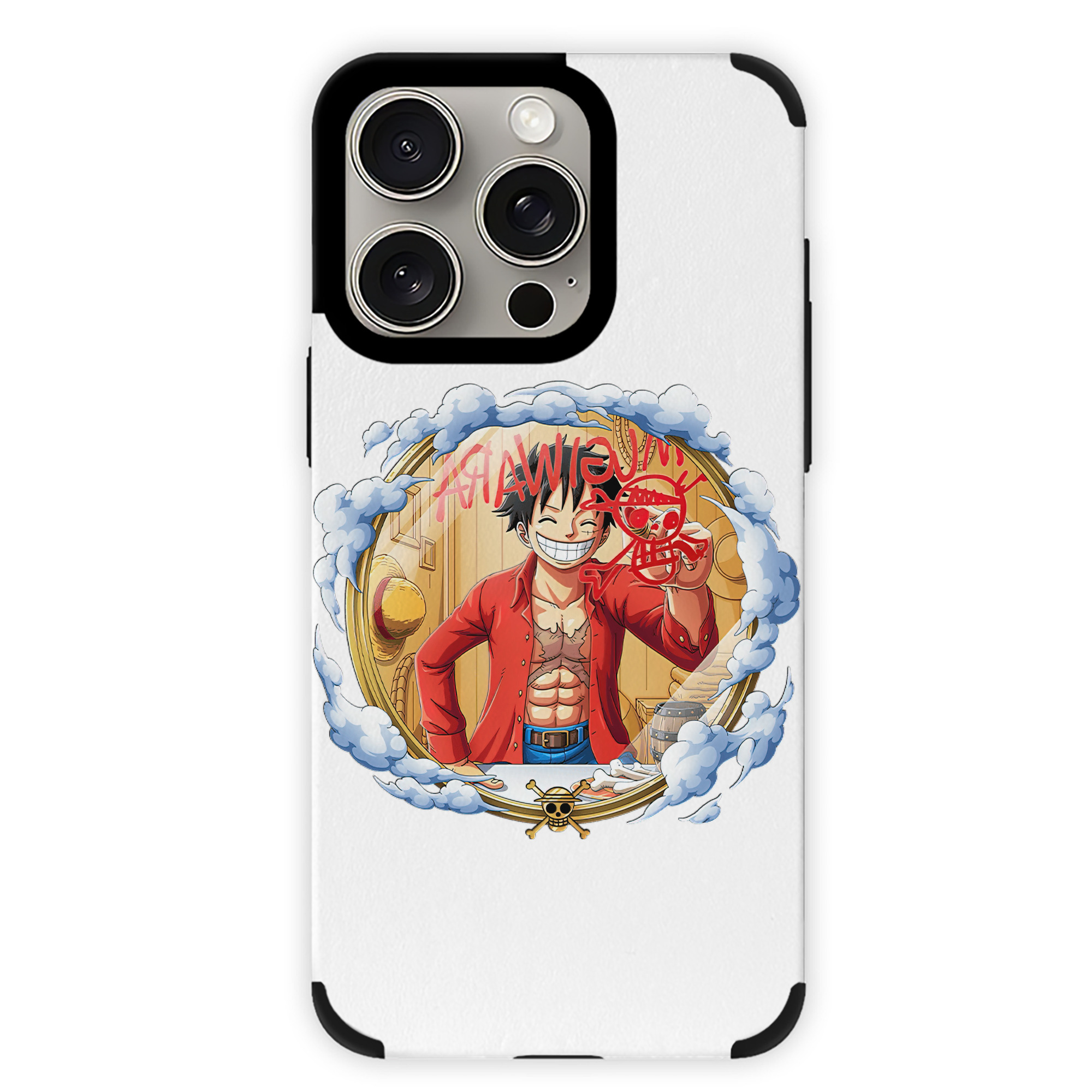 （画像用） ワンピース モンキー・D・ルフィ ONE PIECE Monkey D. Luffy 【iPhone15ProMax対応】 PUレザー スマホケース 耐衝撃＆黄変防止
