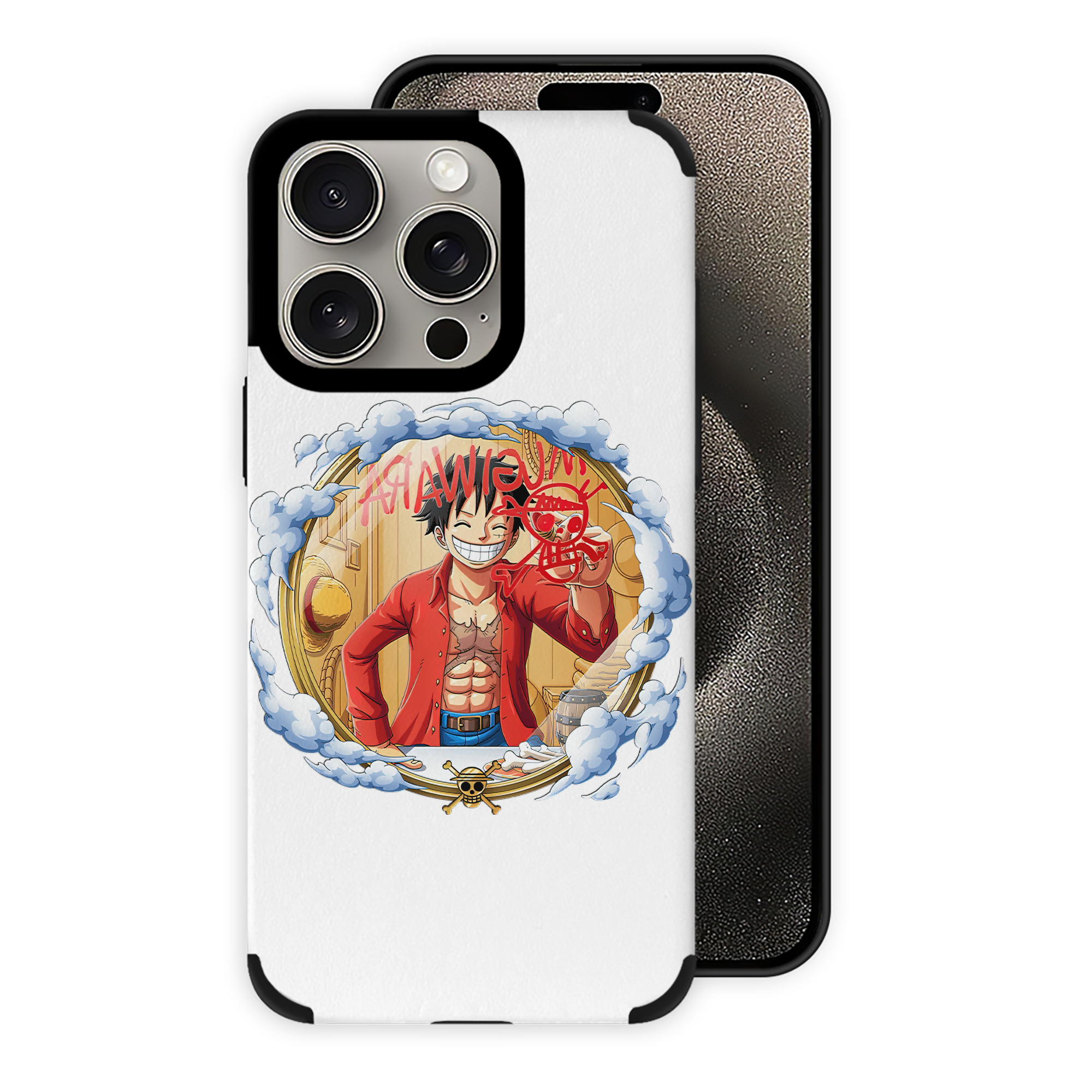 （画像用） ワンピース モンキー・D・ルフィ ONE PIECE Monkey D. Luffy 【iPhone15ProMax対応】 PUレザー スマホケース 耐衝撃＆黄変防止