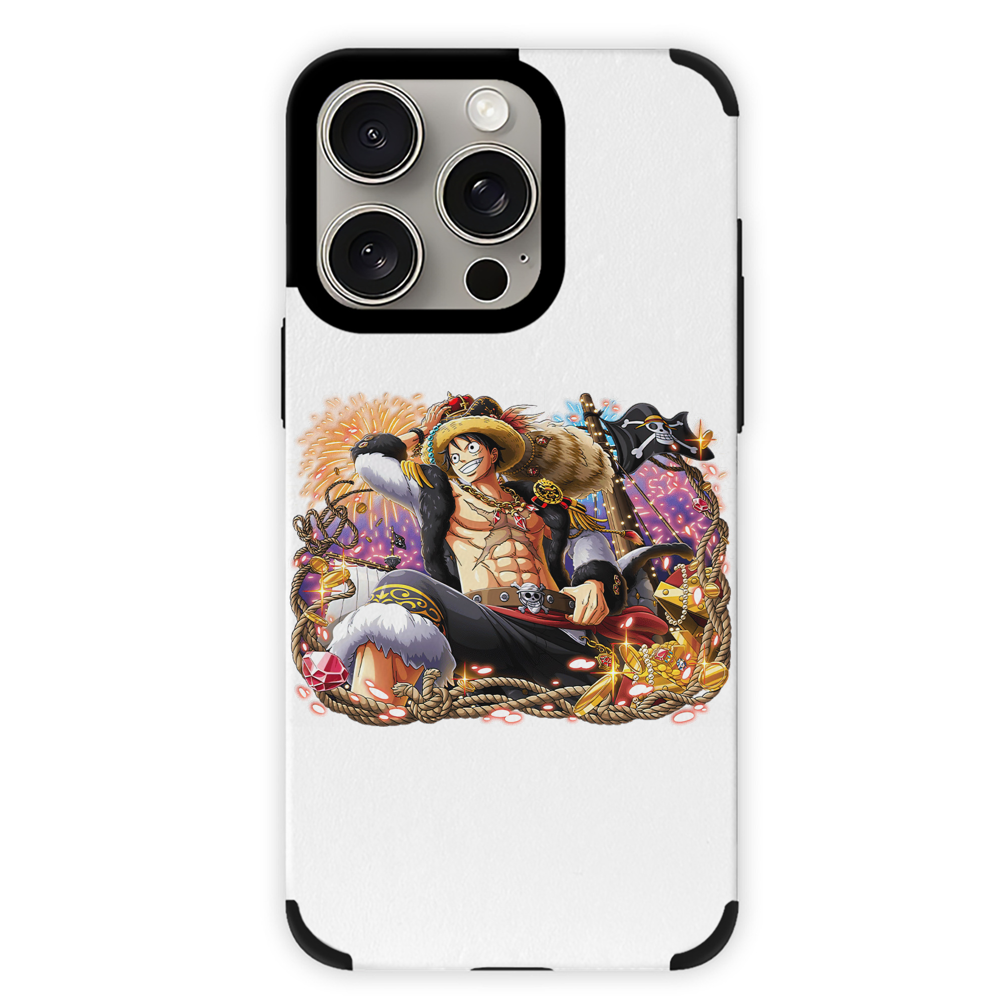 （画像用） ワンピース モンキー・D・ルフィ ONE PIECE Monkey D. Luffy 【iPhone15ProMax対応】 PUレザー スマホケース 耐衝撃＆黄変防止