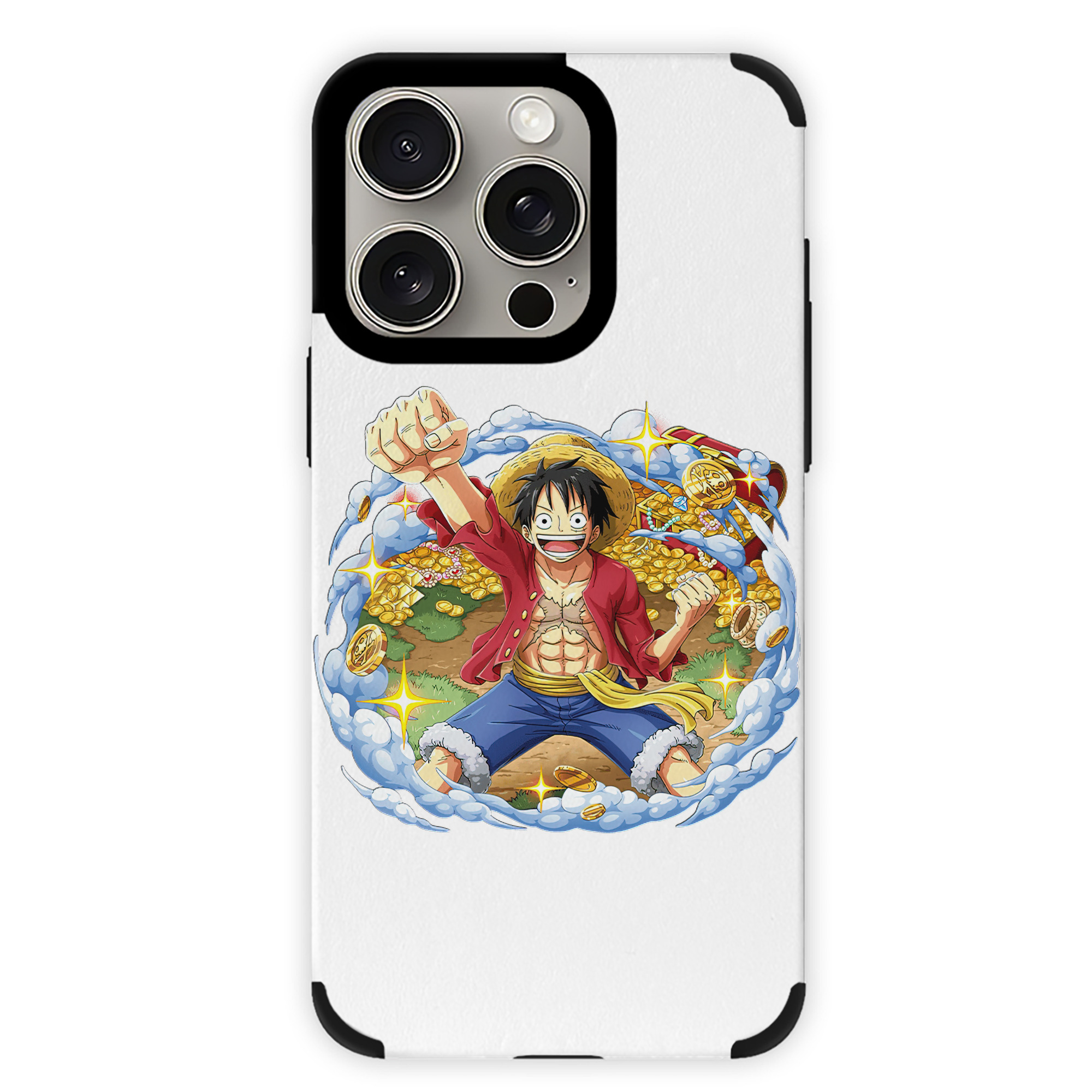 （画像用） ワンピース モンキー・D・ルフィ ONE PIECE Monkey D. Luffy 【iPhone15ProMax対応】 PUレザー スマホケース 耐衝撃＆黄変防止