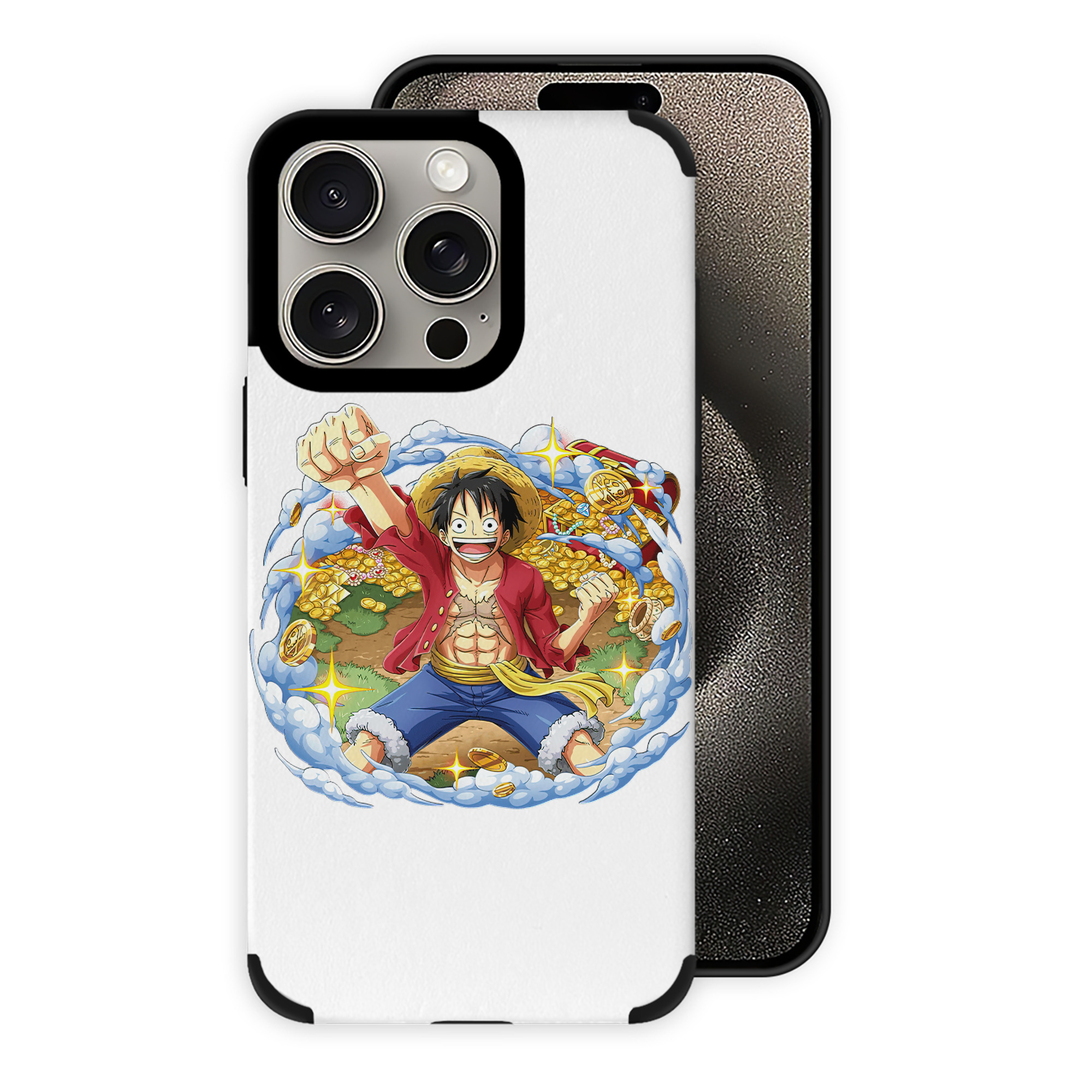 （画像用） ワンピース モンキー・D・ルフィ ONE PIECE Monkey D. Luffy 【iPhone15ProMax対応】 PUレザー スマホケース 耐衝撃＆黄変防止