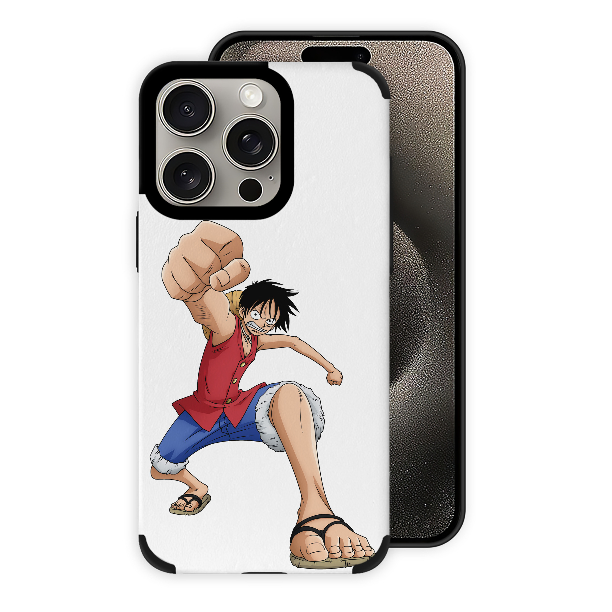 （画像用） ワンピース モンキー・D・ルフィ ONE PIECE Monkey D. Luffy 【iPhone15ProMax対応】 PUレザー スマホケース 耐衝撃＆黄変防止