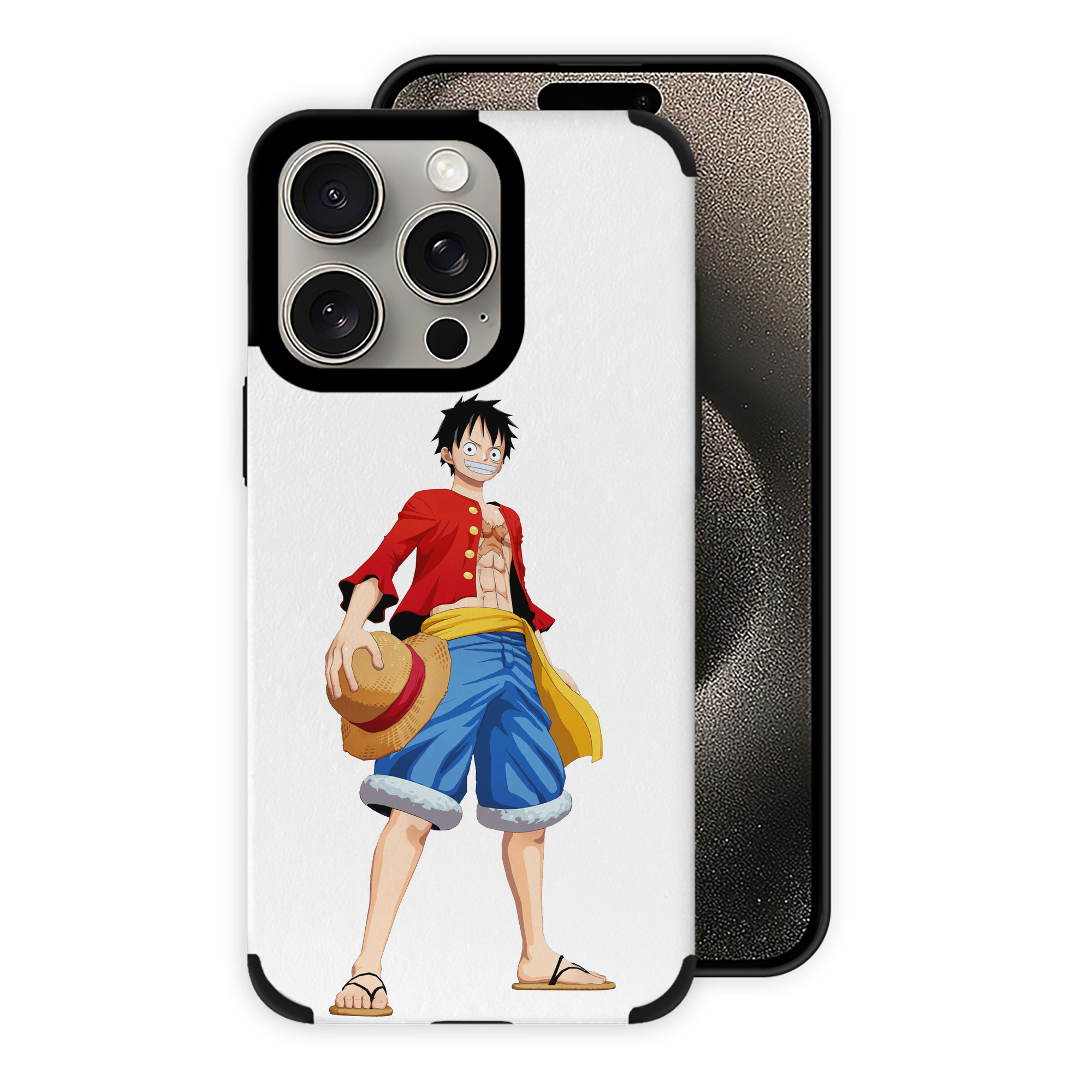 （画像用） ワンピース モンキー・D・ルフィ ONE PIECE Monkey D. Luffy 【iPhone15ProMax対応】 PUレザー スマホケース 耐衝撃＆黄変防止