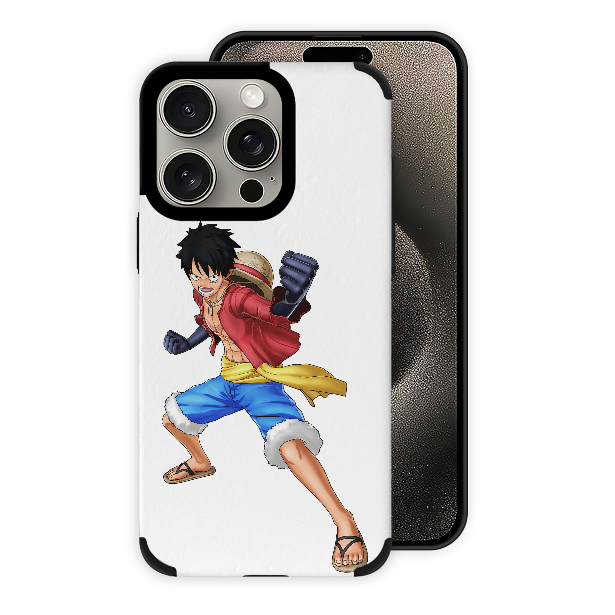 （画像用） ワンピース モンキー・D・ルフィ ONE PIECE Monkey D. Luffy 【iPhone15ProMax対応】 PUレザー スマホケース 耐衝撃＆黄変防止