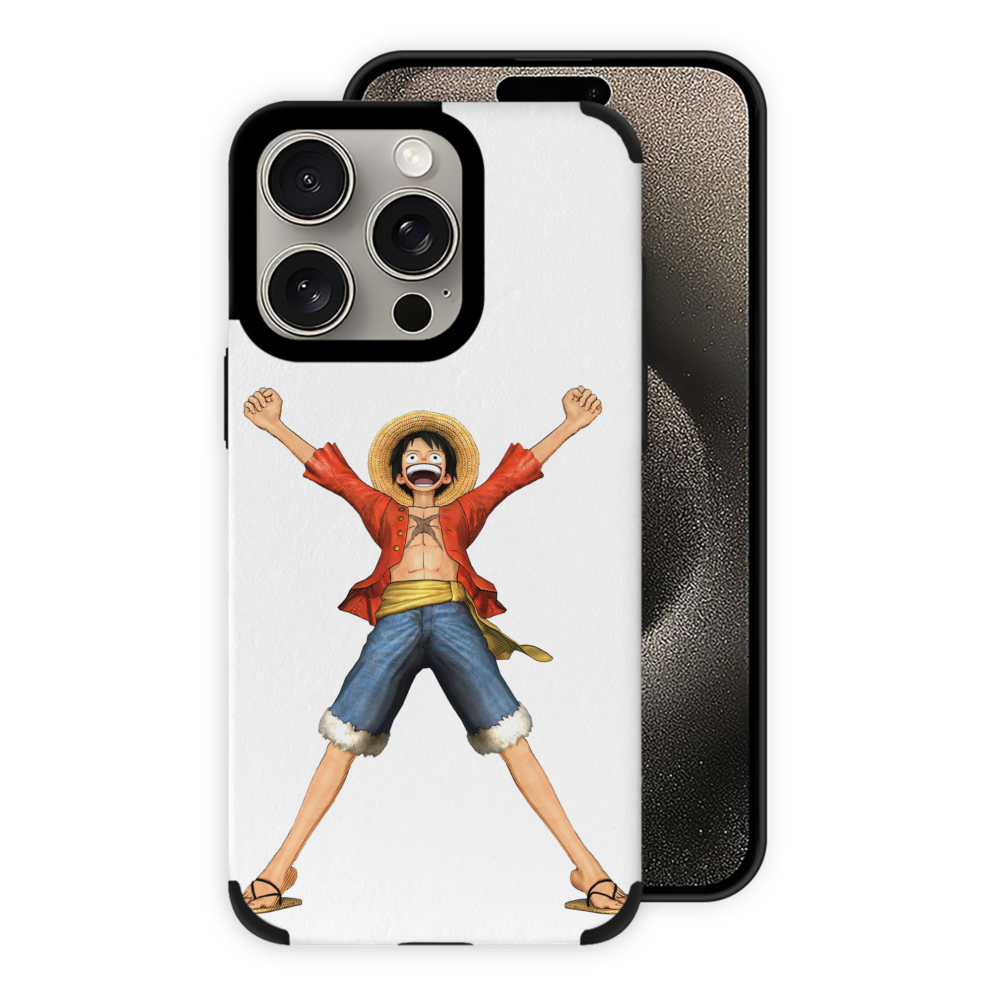 （画像用） ワンピース モンキー・D・ルフィ ONE PIECE Monkey D. Luffy 【iPhone15ProMax対応】 PUレザー スマホケース 耐衝撃＆黄変防止