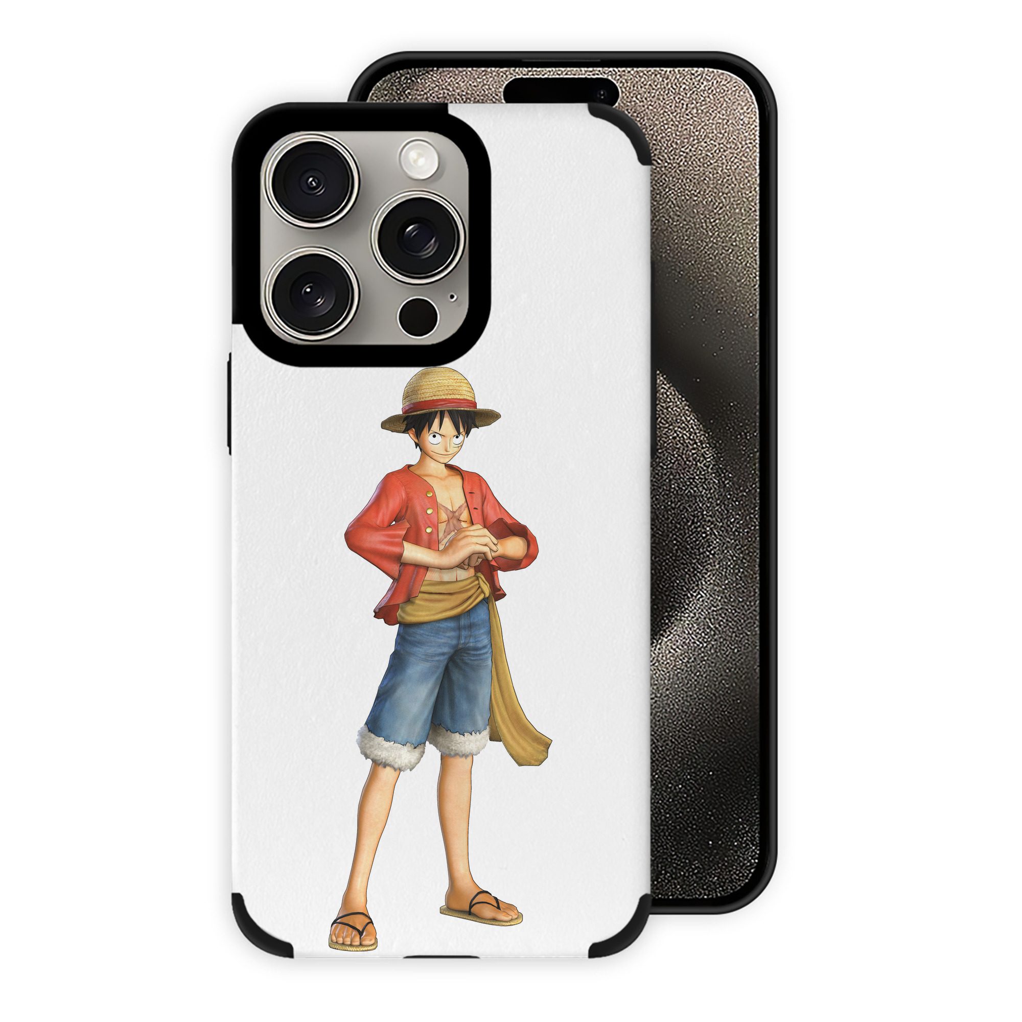 （画像用） ワンピース モンキー・D・ルフィ ONE PIECE Monkey D. Luffy 【iPhone15ProMax対応】 PUレザー スマホケース 耐衝撃＆黄変防止