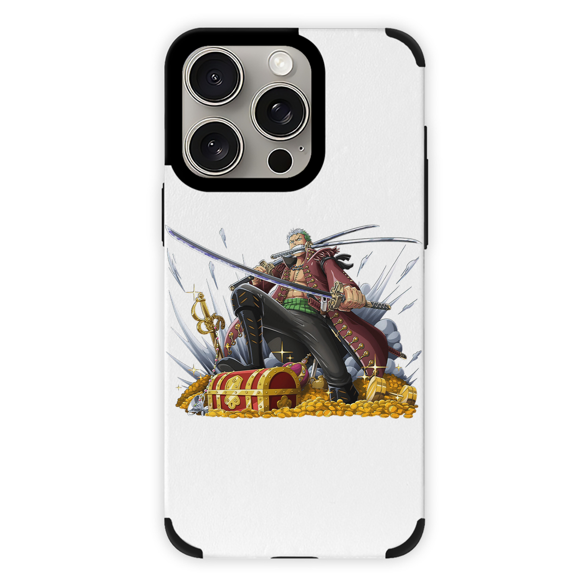 （画像用） ワンピース ロロノア・ゾロ ONE PIECE Roronoa Zoro 【iPhone15ProMax対応】 PUレザー スマホケース 耐衝撃＆黄変防止