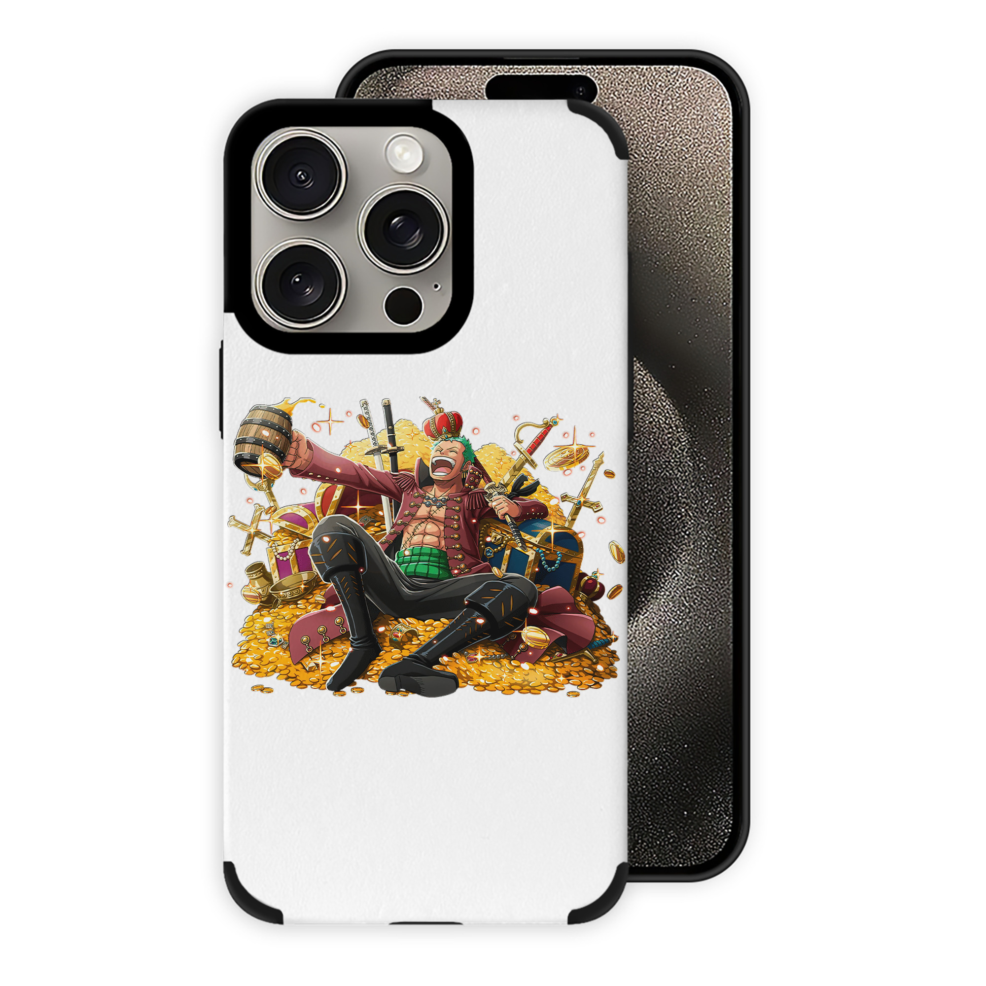 （画像用） ワンピース ロロノア・ゾロ ONE PIECE Roronoa Zoro 【iPhone15ProMax対応】 PUレザー スマホケース 耐衝撃＆黄変防止