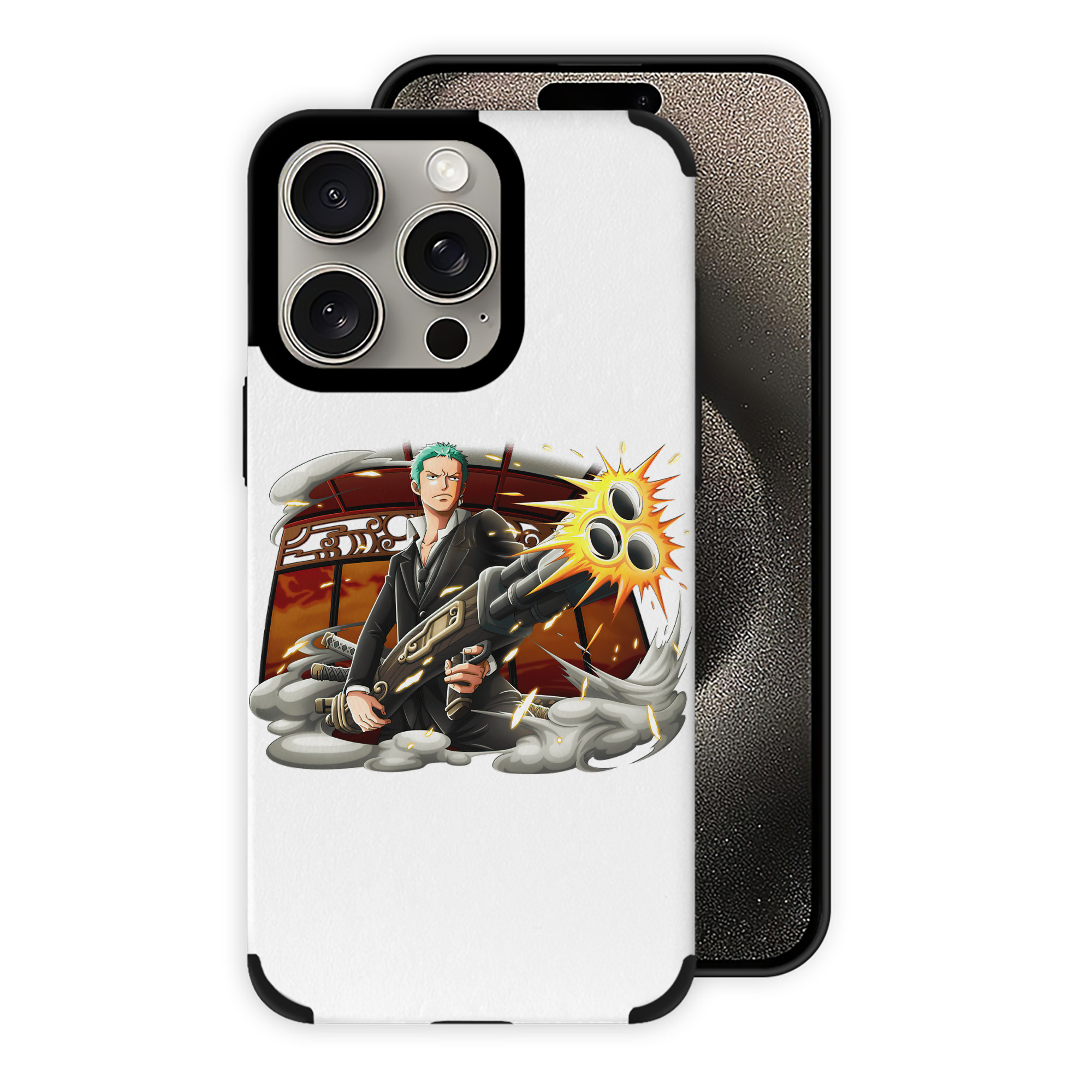 （画像用） ワンピース ロロノア・ゾロ ONE PIECE Roronoa Zoro 【iPhone15ProMax対応】 PUレザー スマホケース 耐衝撃＆黄変防止