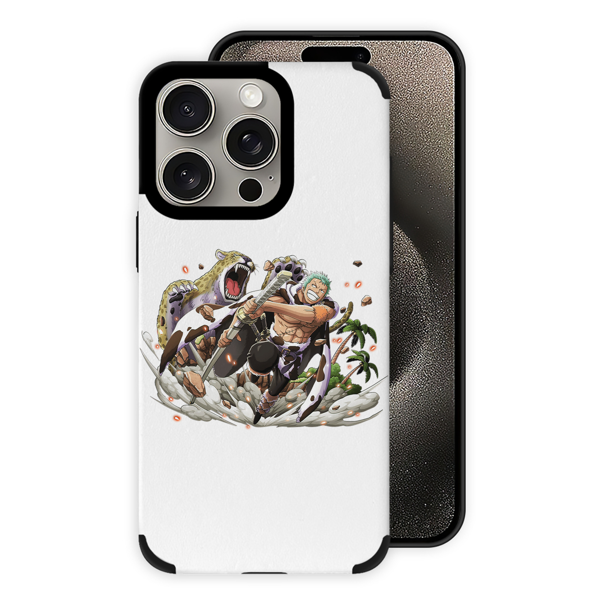 （画像用） ワンピース ロロノア・ゾロ ONE PIECE Roronoa Zoro 【iPhone15ProMax対応】 PUレザー スマホケース 耐衝撃＆黄変防止