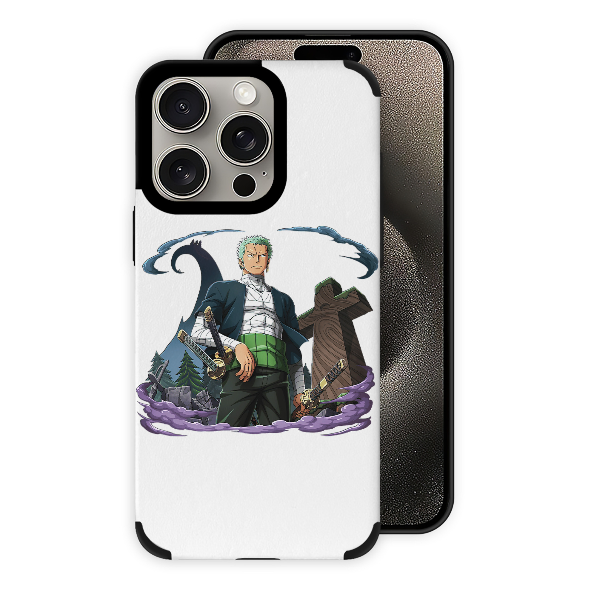 （画像用） ワンピース ロロノア・ゾロ ONE PIECE Roronoa Zoro 【iPhone15ProMax対応】 PUレザー スマホケース 耐衝撃＆黄変防止