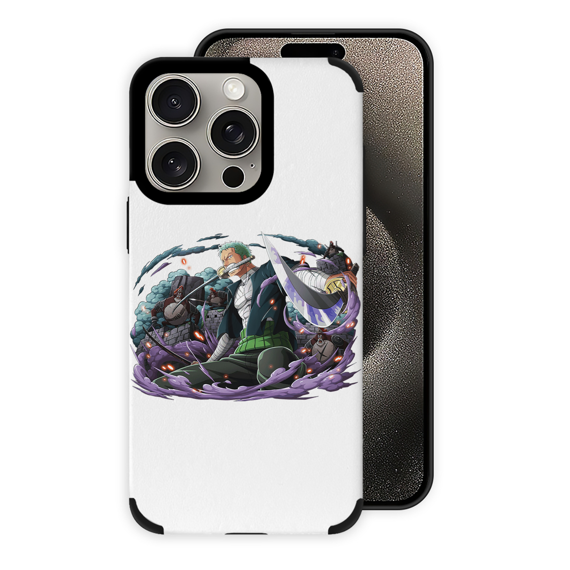 （画像用） ワンピース ロロノア・ゾロ ONE PIECE Roronoa Zoro 【iPhone15ProMax対応】 PUレザー スマホケース 耐衝撃＆黄変防止