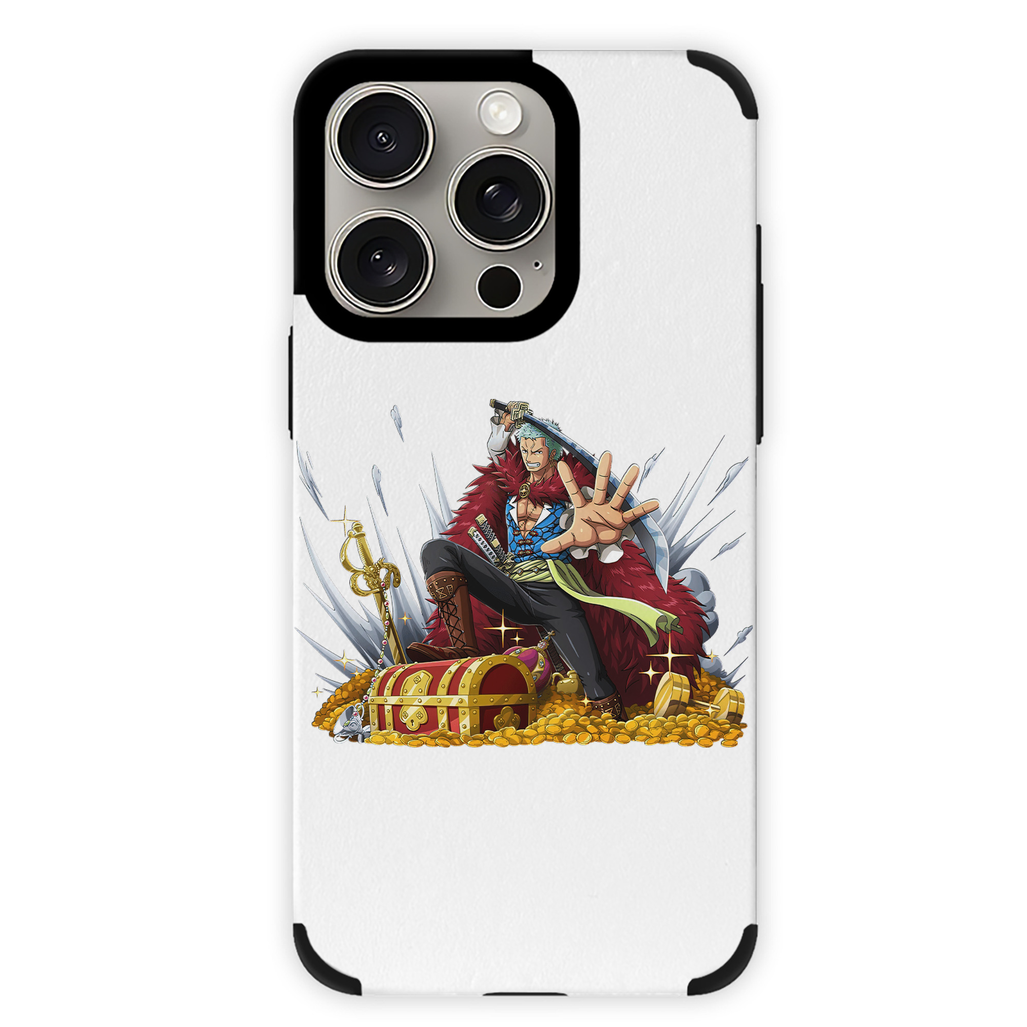 （画像用） ワンピース ロロノア・ゾロ ONE PIECE Roronoa Zoro 【iPhone15ProMax対応】 PUレザー スマホケース 耐衝撃＆黄変防止