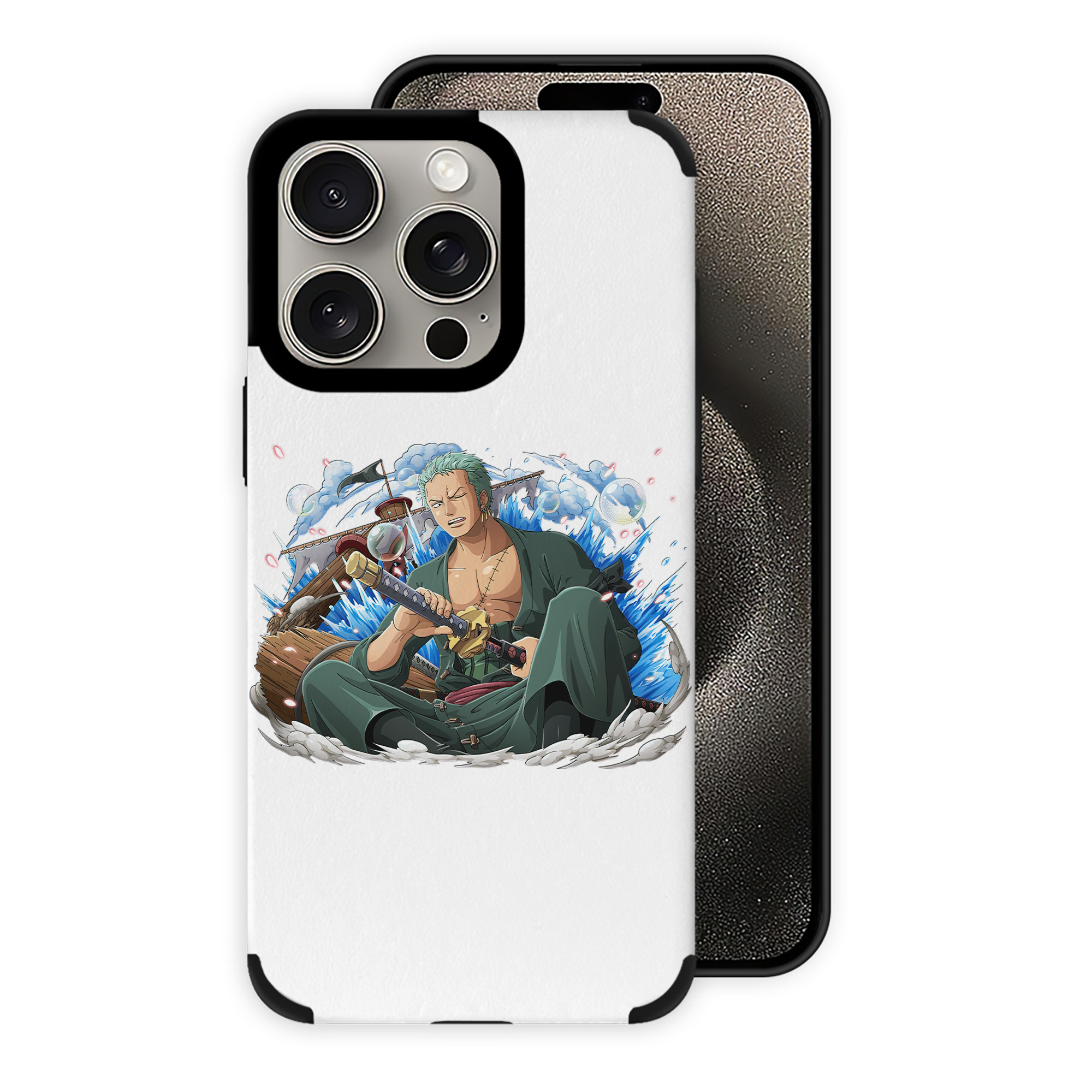 （画像用） ワンピース ロロノア・ゾロ ONE PIECE Roronoa Zoro 【iPhone15ProMax対応】 PUレザー スマホケース 耐衝撃＆黄変防止