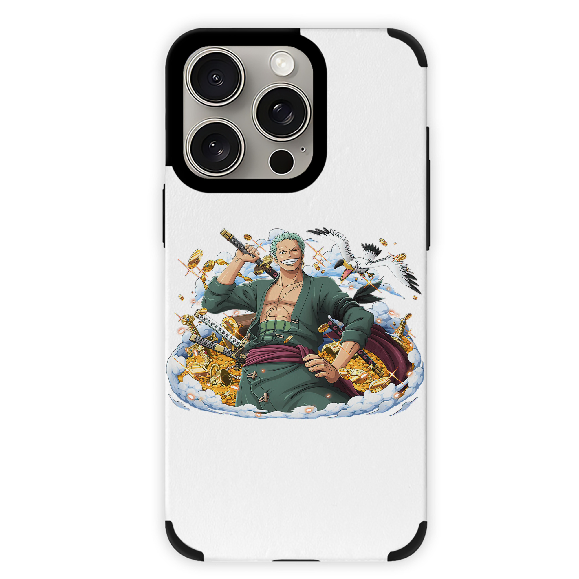 （画像用） ワンピース ロロノア・ゾロ ONE PIECE Roronoa Zoro 【iPhone15ProMax対応】 PUレザー スマホケース 耐衝撃＆黄変防止