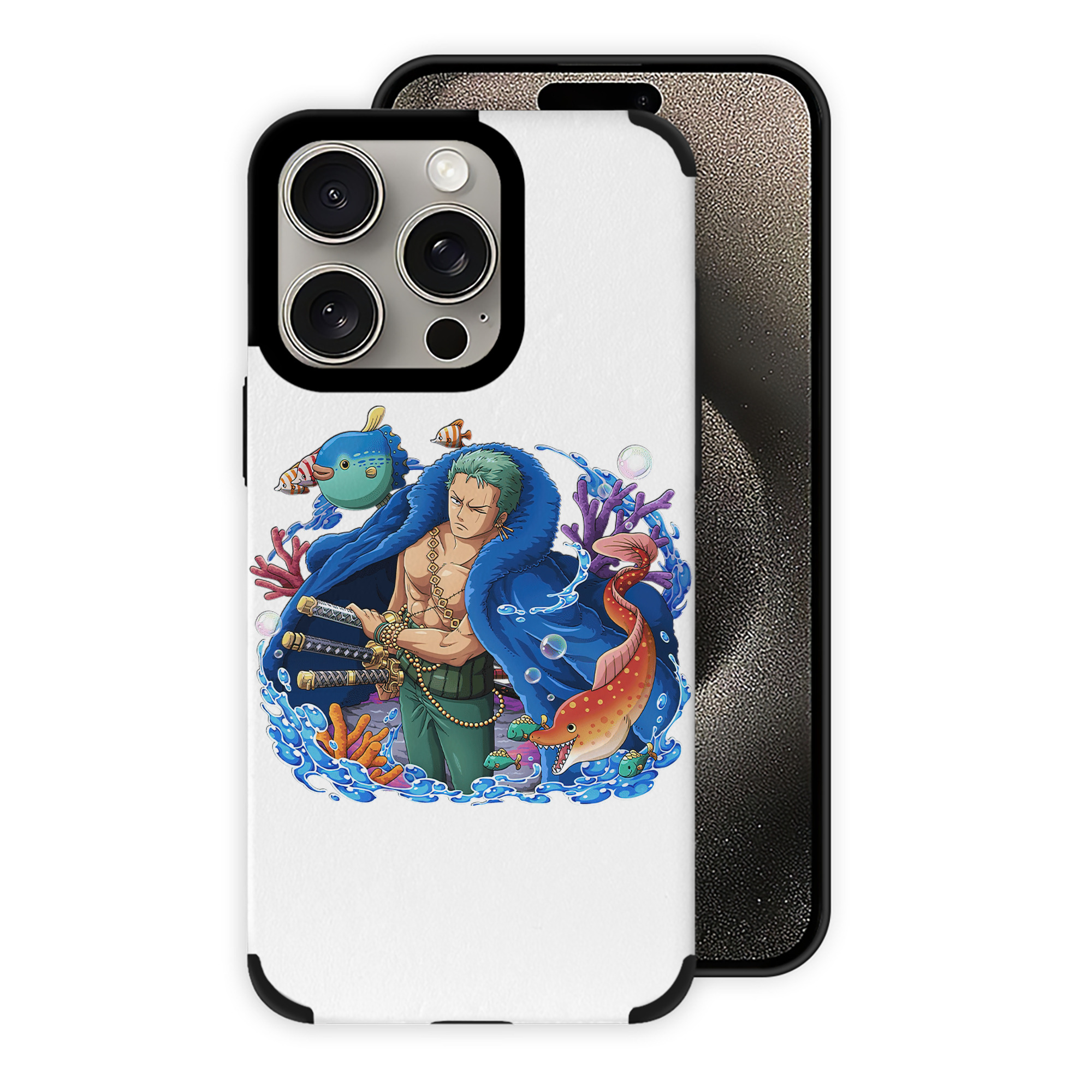 （画像用） ワンピース ロロノア・ゾロ ONE PIECE Roronoa Zoro 【iPhone15ProMax対応】 PUレザー スマホケース 耐衝撃＆黄変防止