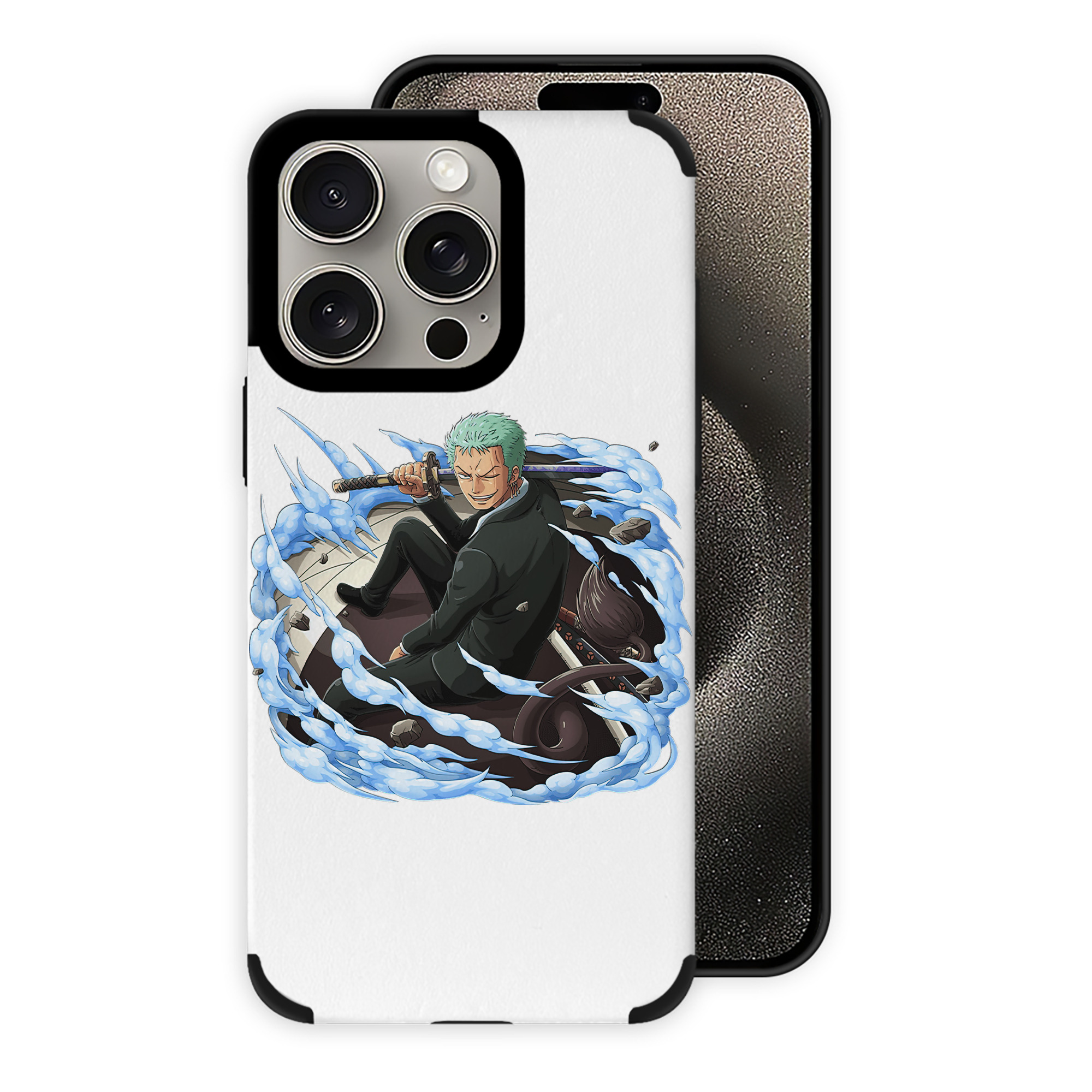 （画像用） ワンピース ロロノア・ゾロ ONE PIECE Roronoa Zoro 【iPhone15ProMax対応】 PUレザー スマホケース 耐衝撃＆黄変防止