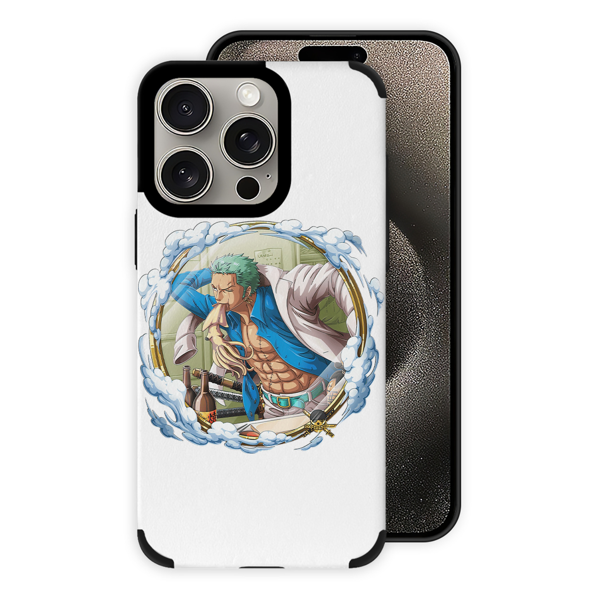 （画像用） ワンピース ロロノア・ゾロ ONE PIECE Roronoa Zoro 【iPhone15ProMax対応】 PUレザー スマホケース 耐衝撃＆黄変防止