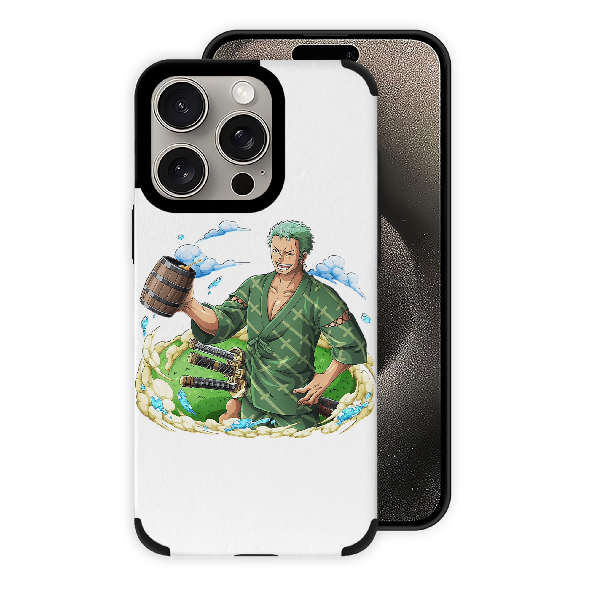 （画像用） ワンピース ロロノア・ゾロ ONE PIECE Roronoa Zoro 【iPhone15ProMax対応】 PUレザー スマホケース 耐衝撃＆黄変防止