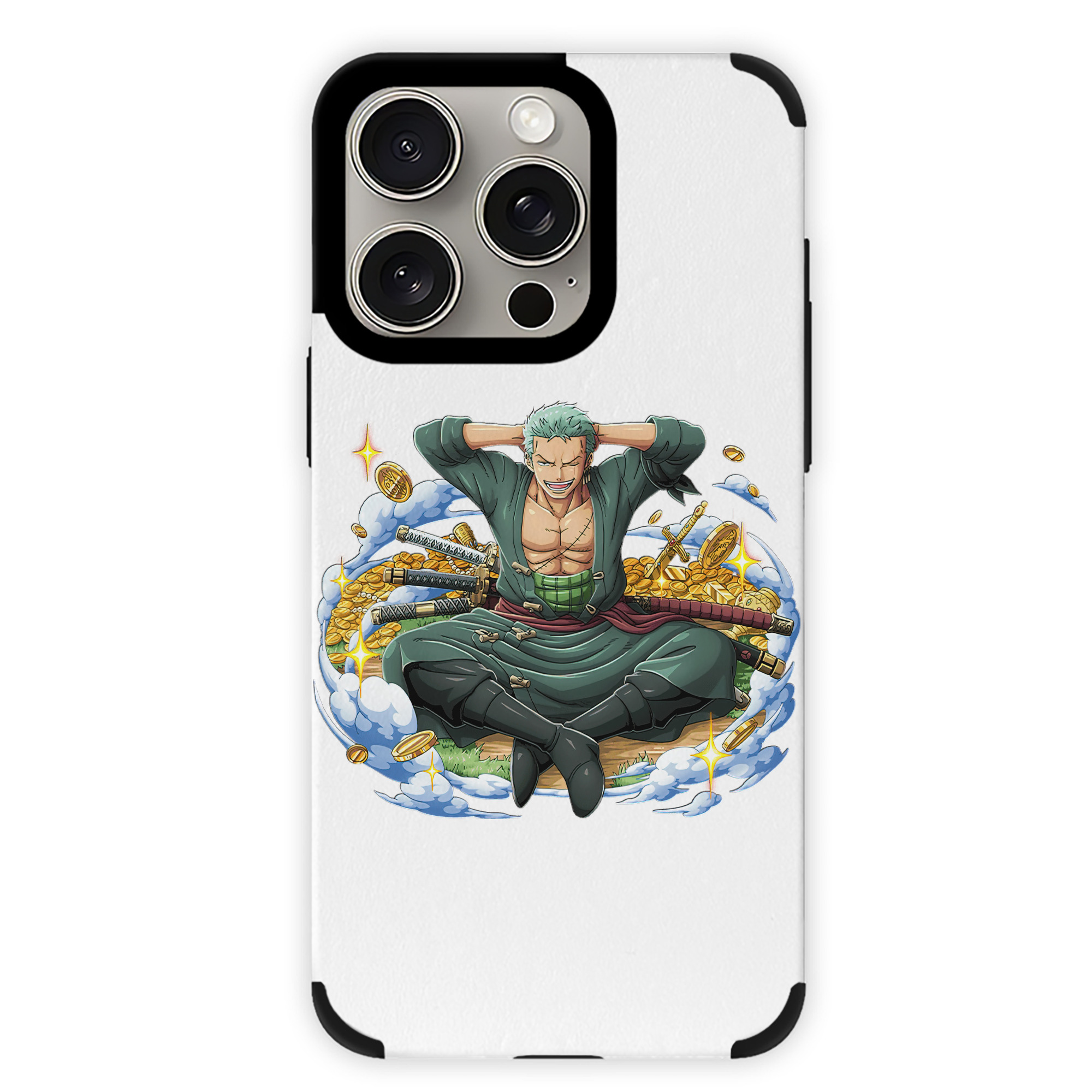（画像用） ワンピース ロロノア・ゾロ ONE PIECE Roronoa Zoro 【iPhone15ProMax対応】 PUレザー スマホケース 耐衝撃＆黄変防止