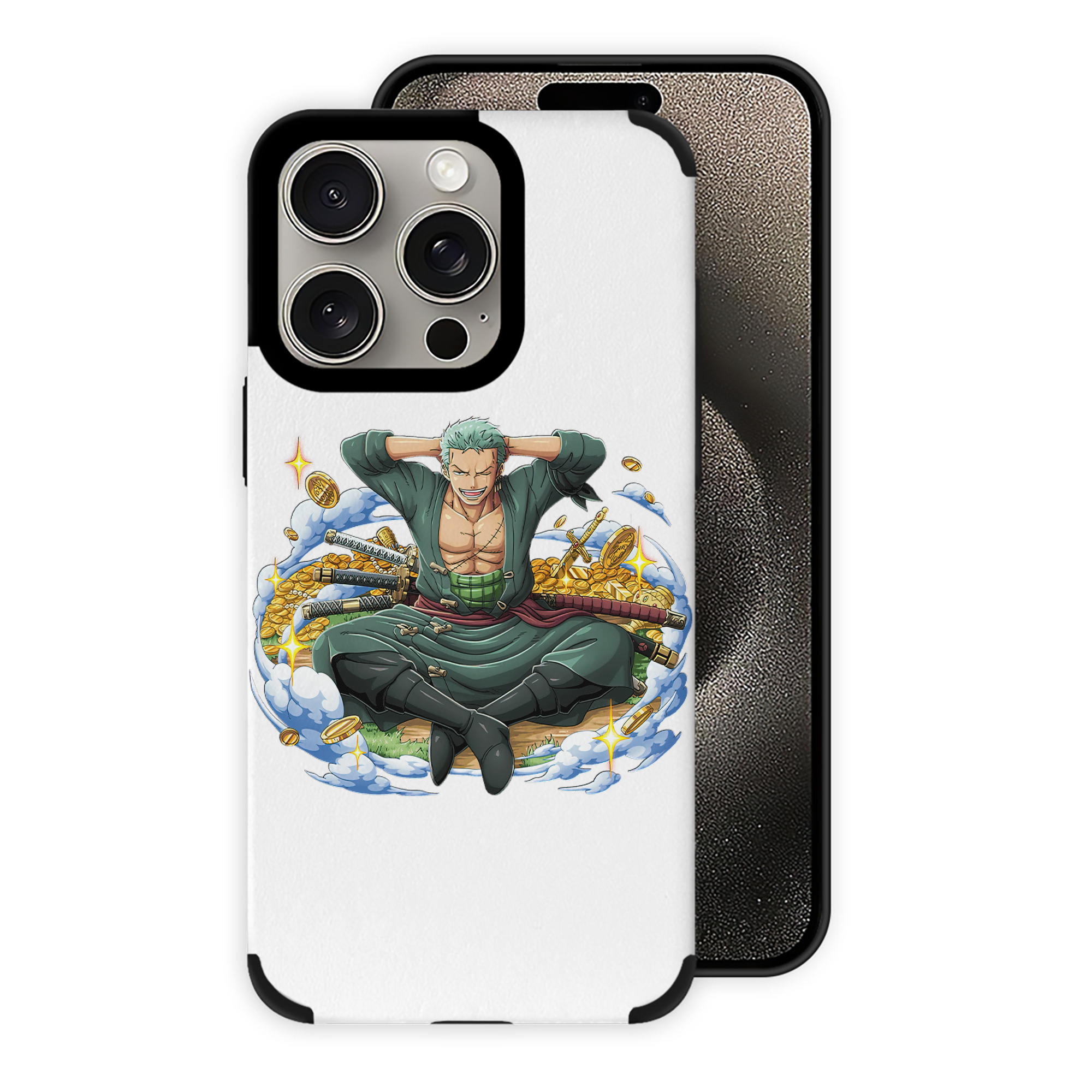 （画像用） ワンピース ロロノア・ゾロ ONE PIECE Roronoa Zoro 【iPhone15ProMax対応】 PUレザー スマホケース 耐衝撃＆黄変防止