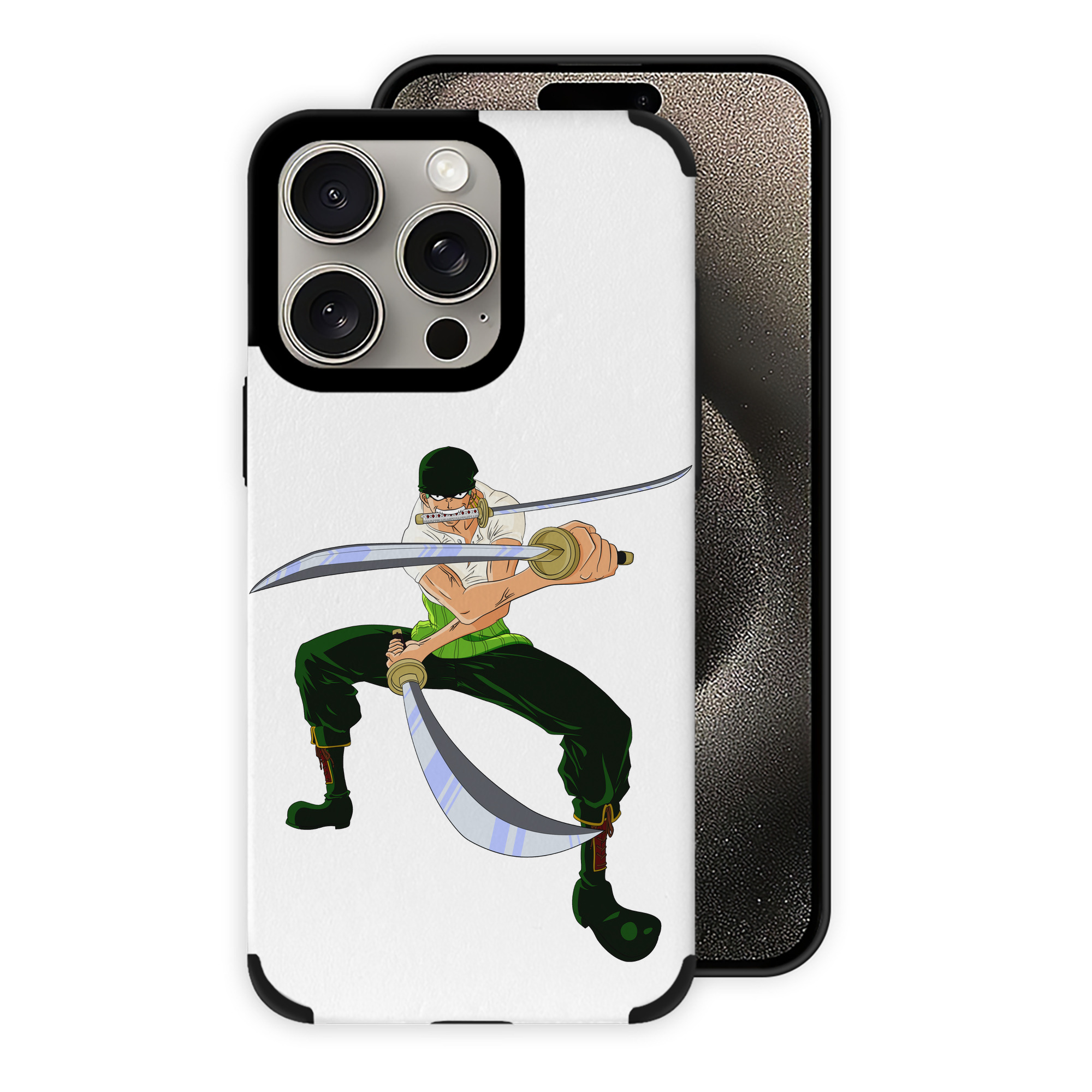 （画像用） ワンピース ロロノア・ゾロ ONE PIECE Roronoa Zoro 【iPhone15ProMax対応】 PUレザー スマホケース 耐衝撃＆黄変防止