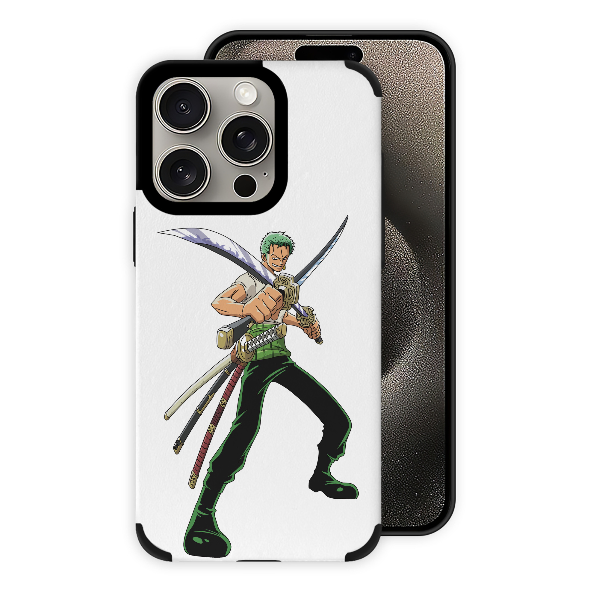 （画像用） ワンピース ロロノア・ゾロ ONE PIECE Roronoa Zoro 【iPhone15ProMax対応】 PUレザー スマホケース 耐衝撃＆黄変防止