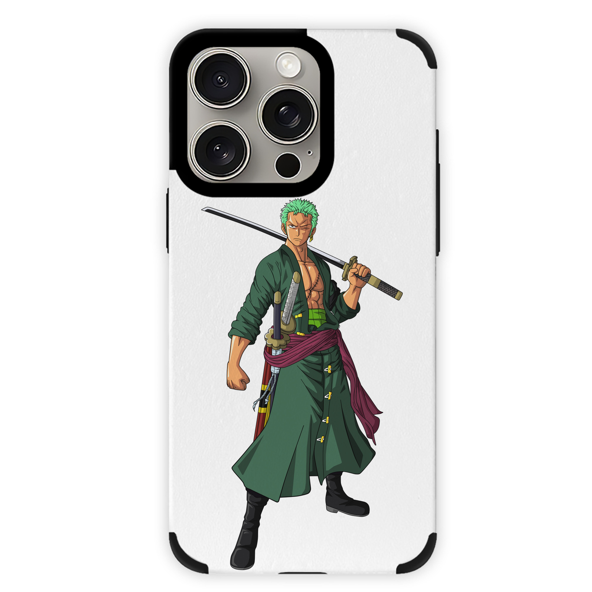 （画像用） ワンピース ロロノア・ゾロ ONE PIECE Roronoa Zoro 【iPhone15ProMax対応】 PUレザー スマホケース 耐衝撃＆黄変防止