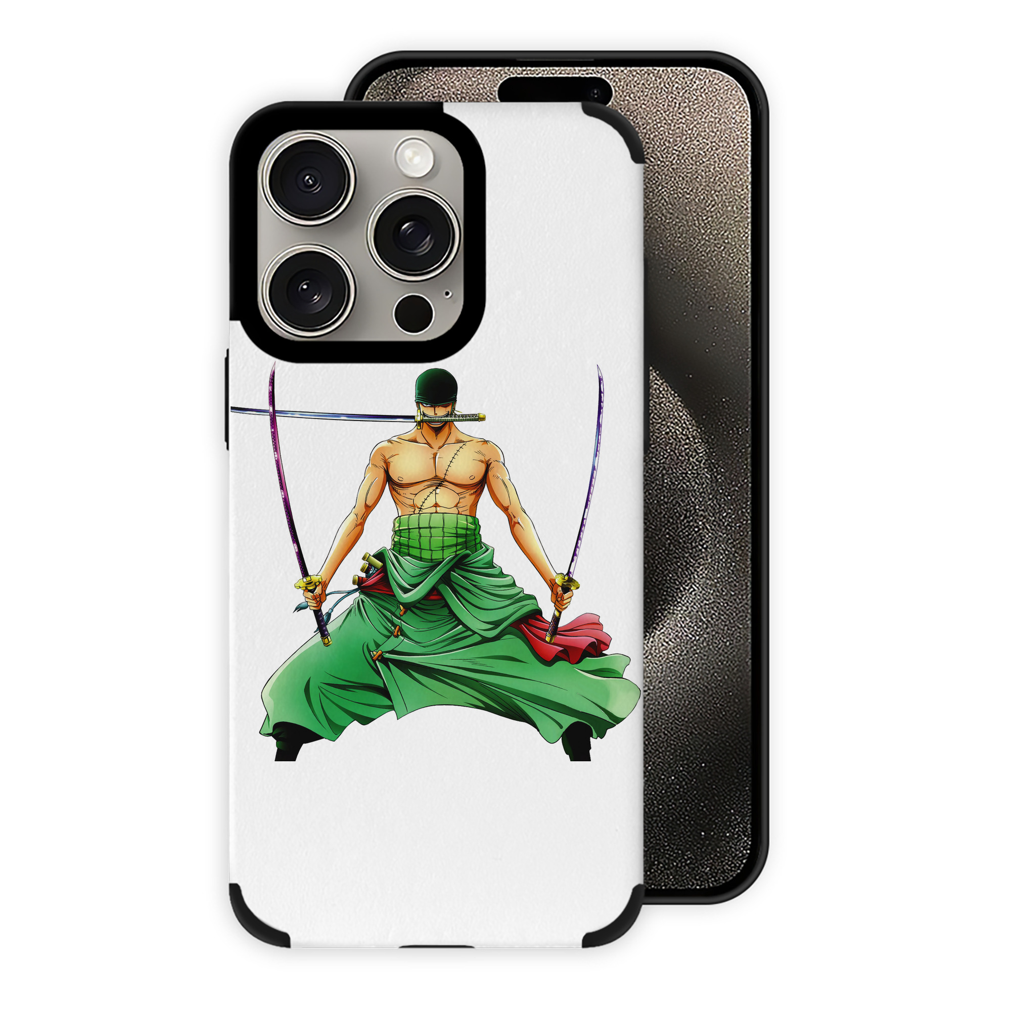 （画像用） ワンピース ロロノア・ゾロ ONE PIECE Roronoa Zoro 【iPhone15ProMax対応】 PUレザー スマホケース 耐衝撃＆黄変防止