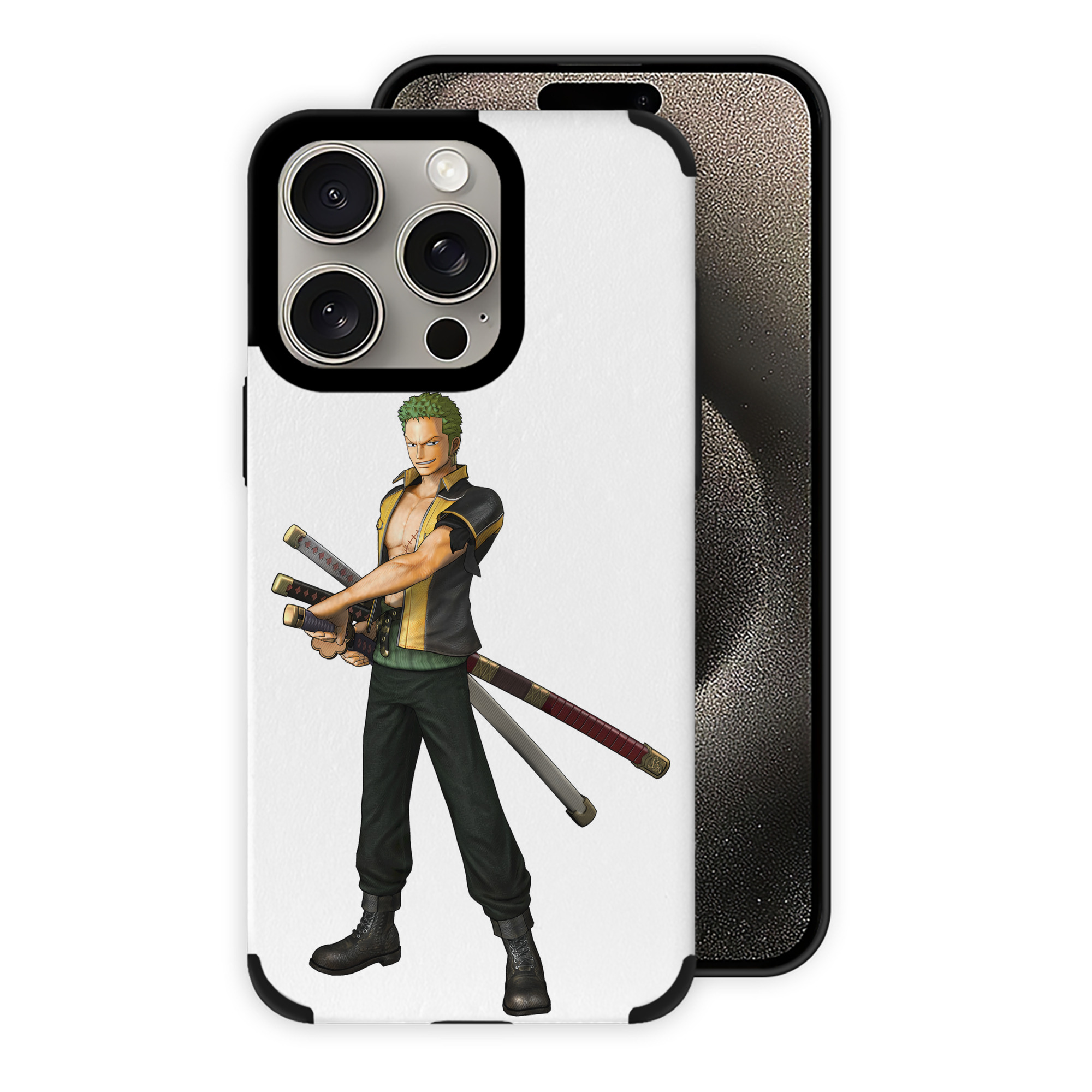 （画像用） ワンピース ロロノア・ゾロ ONE PIECE Roronoa Zoro 【iPhone15ProMax対応】 PUレザー スマホケース 耐衝撃＆黄変防止