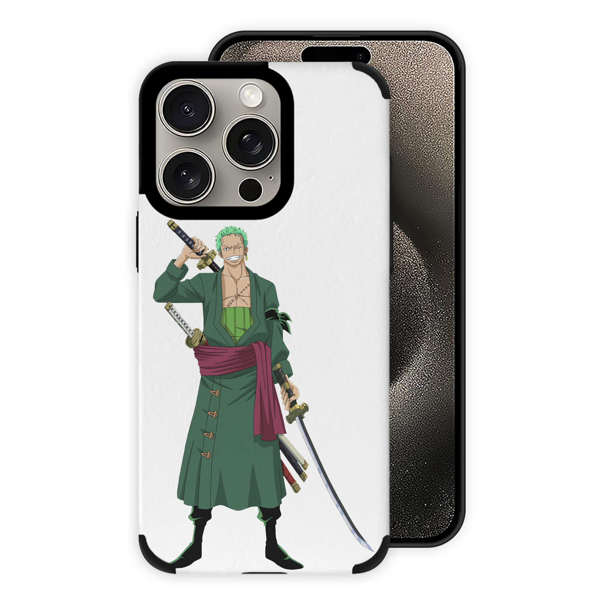 （画像用） ワンピース ロロノア・ゾロ ONE PIECE Roronoa Zoro 【iPhone15ProMax対応】 PUレザー スマホケース 耐衝撃＆黄変防止