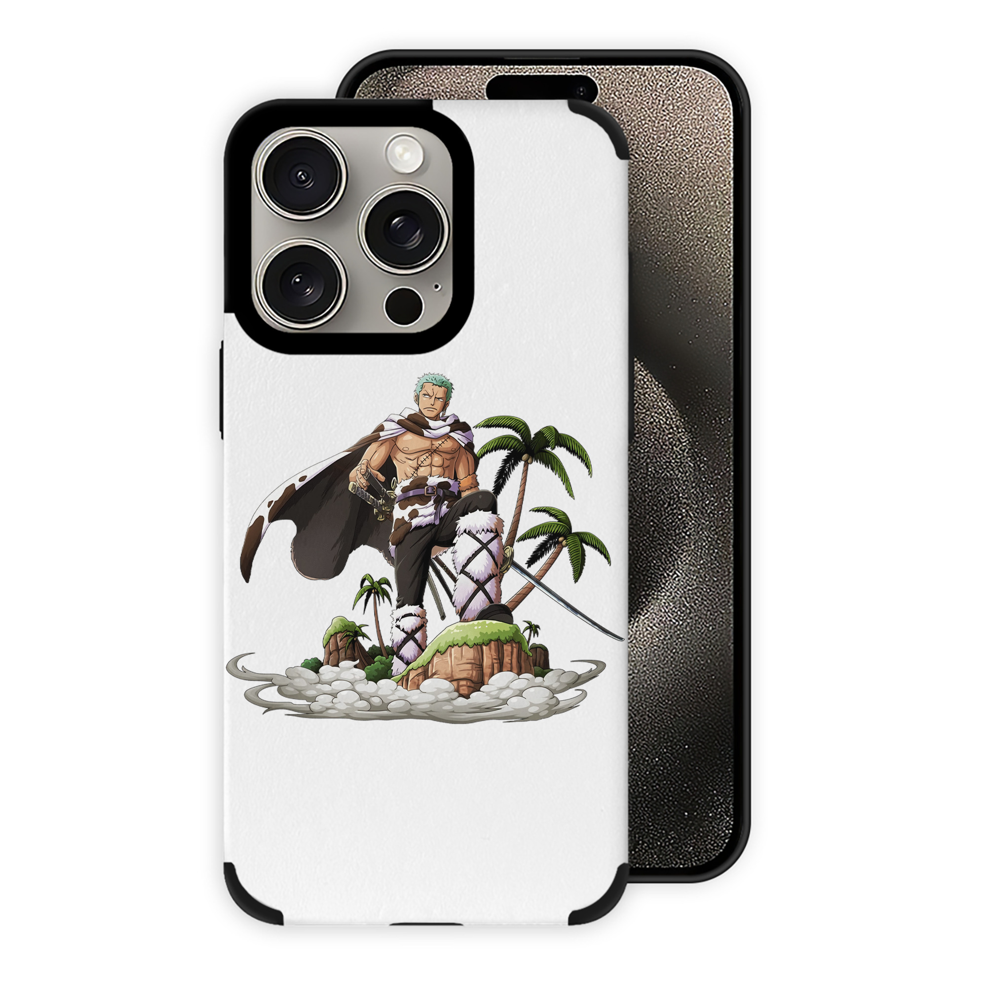 （画像用） ワンピース ロロノア・ゾロ ONE PIECE Roronoa Zoro 【iPhone15ProMax対応】 PUレザー スマホケース 耐衝撃＆黄変防止