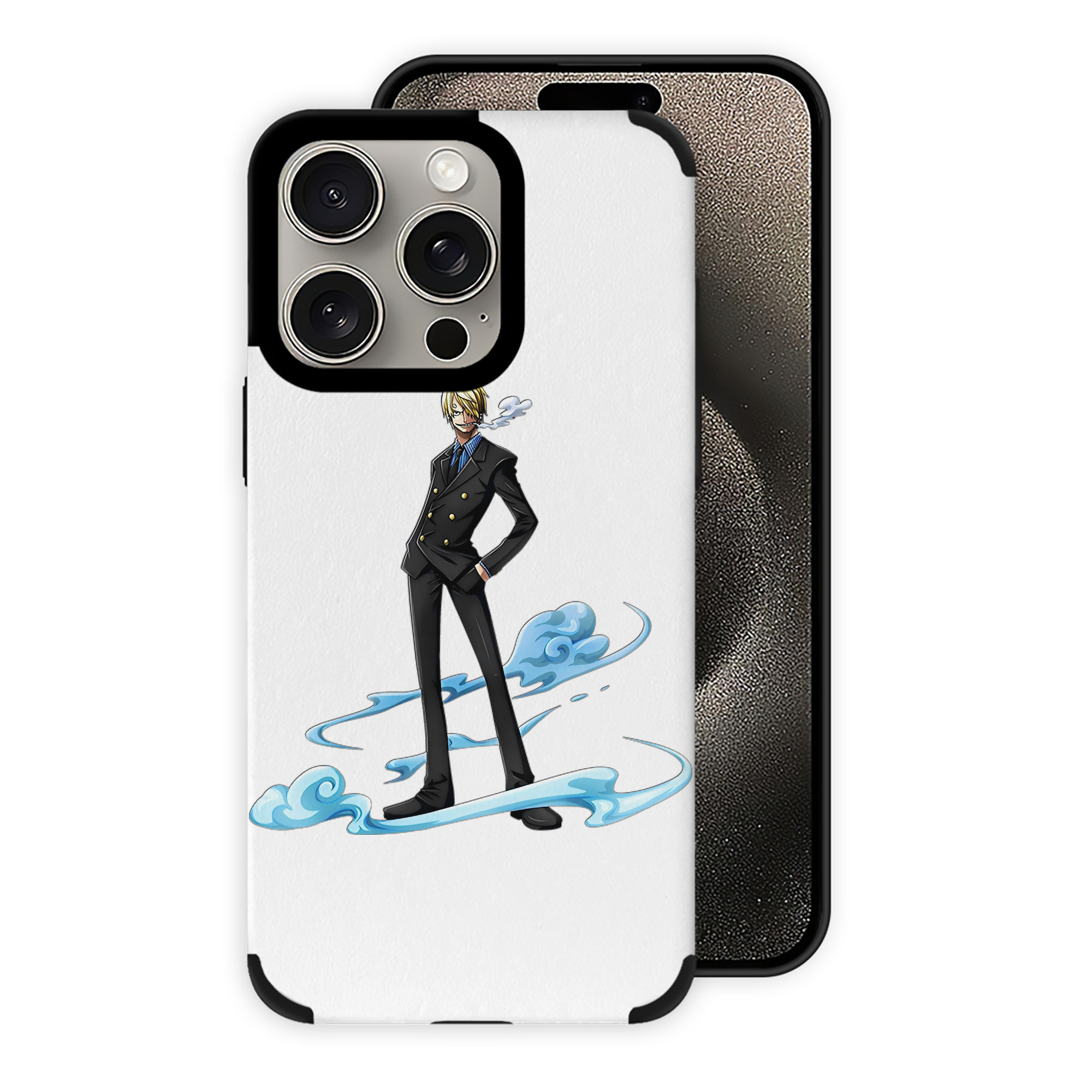 （画像用） ワンピース サンジ ONE PIECE Sanji 【iPhone15ProMax対応】 PUレザー スマホケース 耐衝撃＆黄変防止