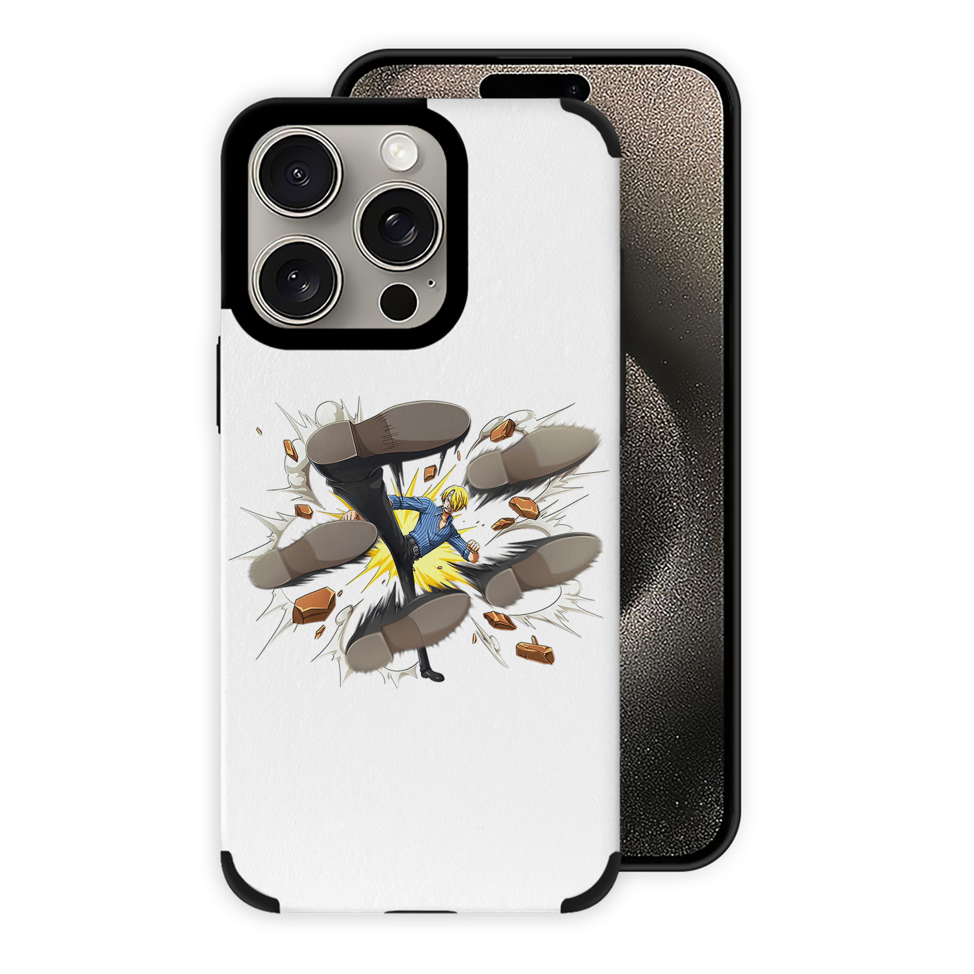 （画像用） ワンピース サンジ ONE PIECE Sanji 【iPhone15ProMax対応】 PUレザー スマホケース 耐衝撃＆黄変防止