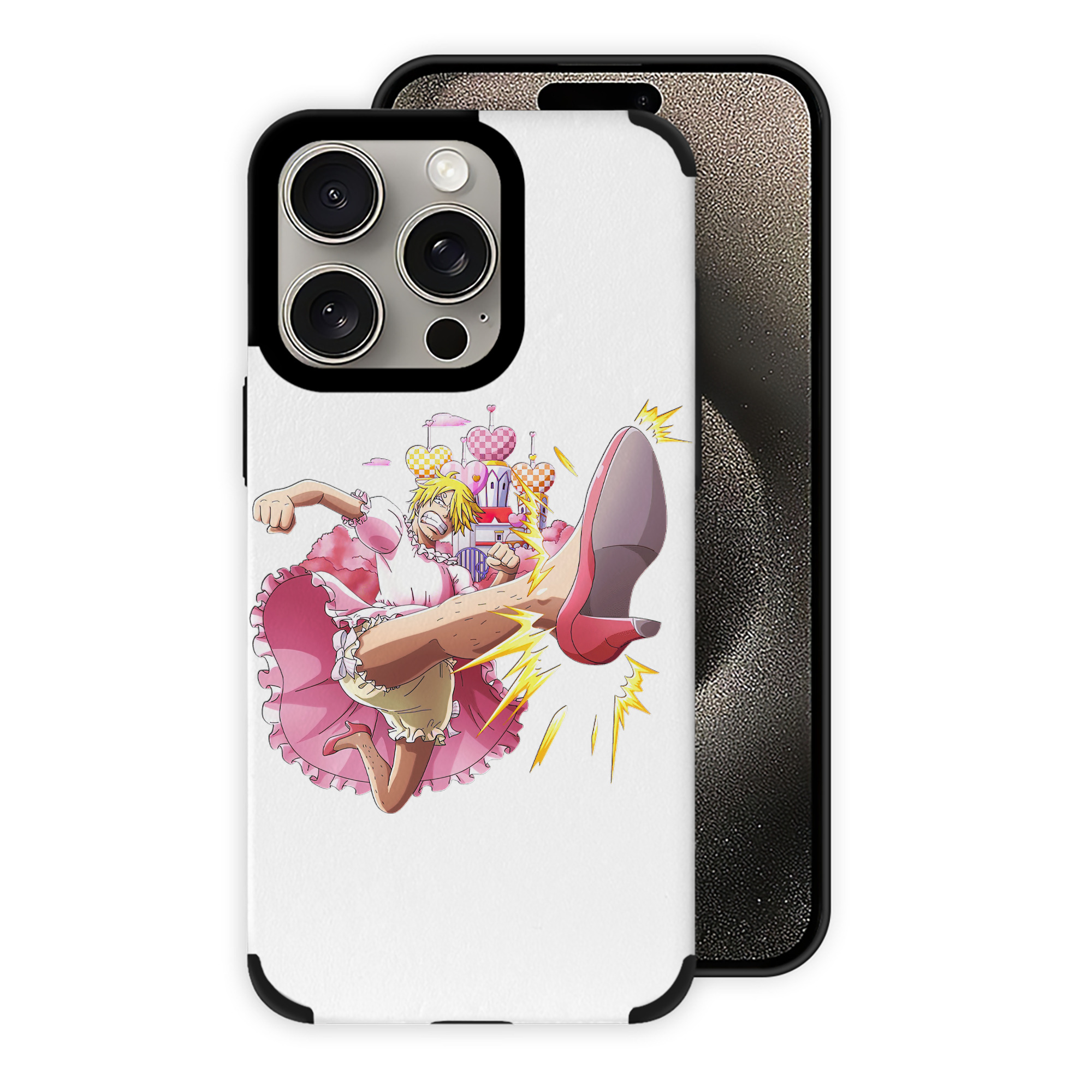 （画像用） ワンピース サンジ ONE PIECE Sanji 【iPhone15ProMax対応】 PUレザー スマホケース 耐衝撃＆黄変防止