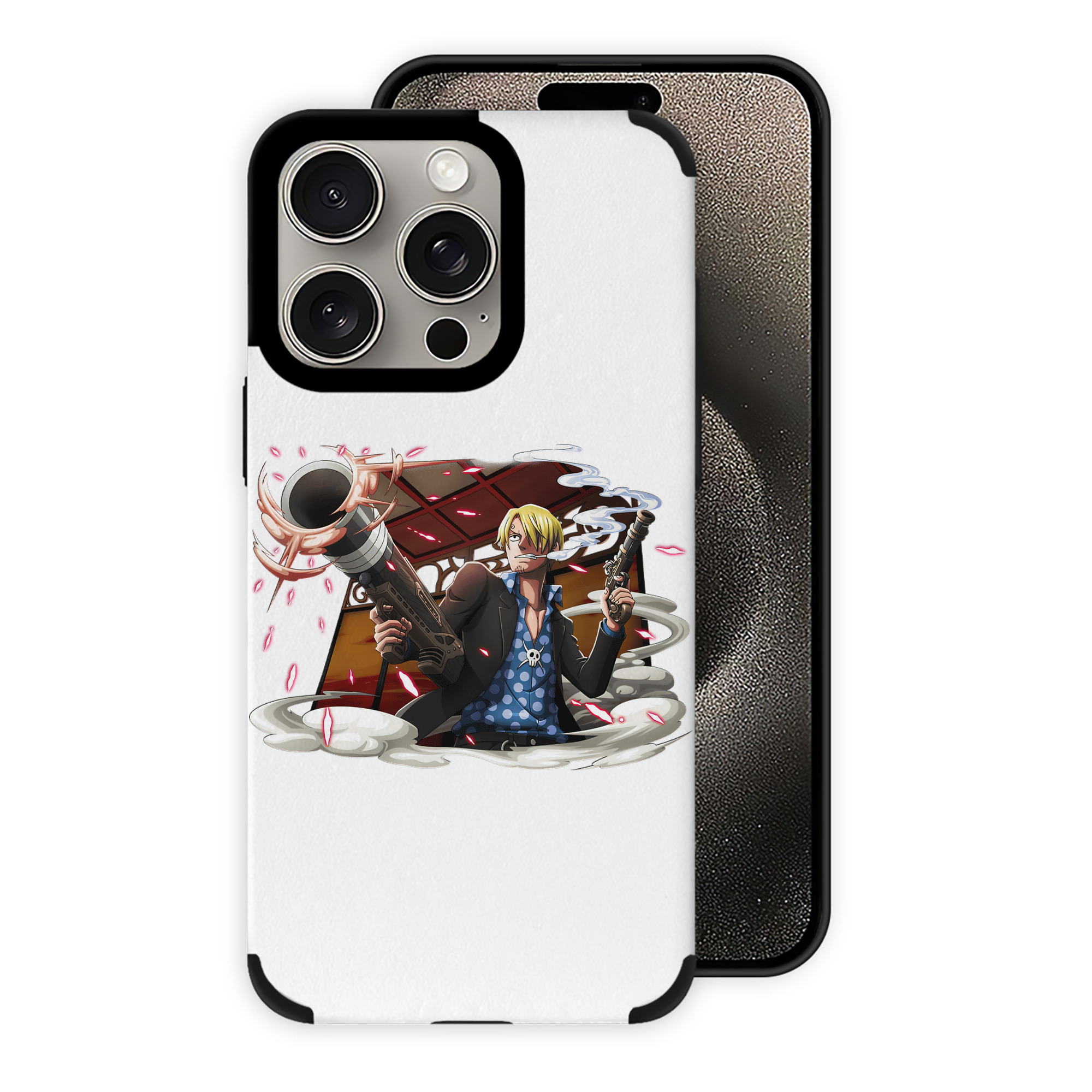 （画像用） ワンピース サンジ ONE PIECE Sanji 【iPhone15ProMax対応】 PUレザー スマホケース 耐衝撃＆黄変防止
