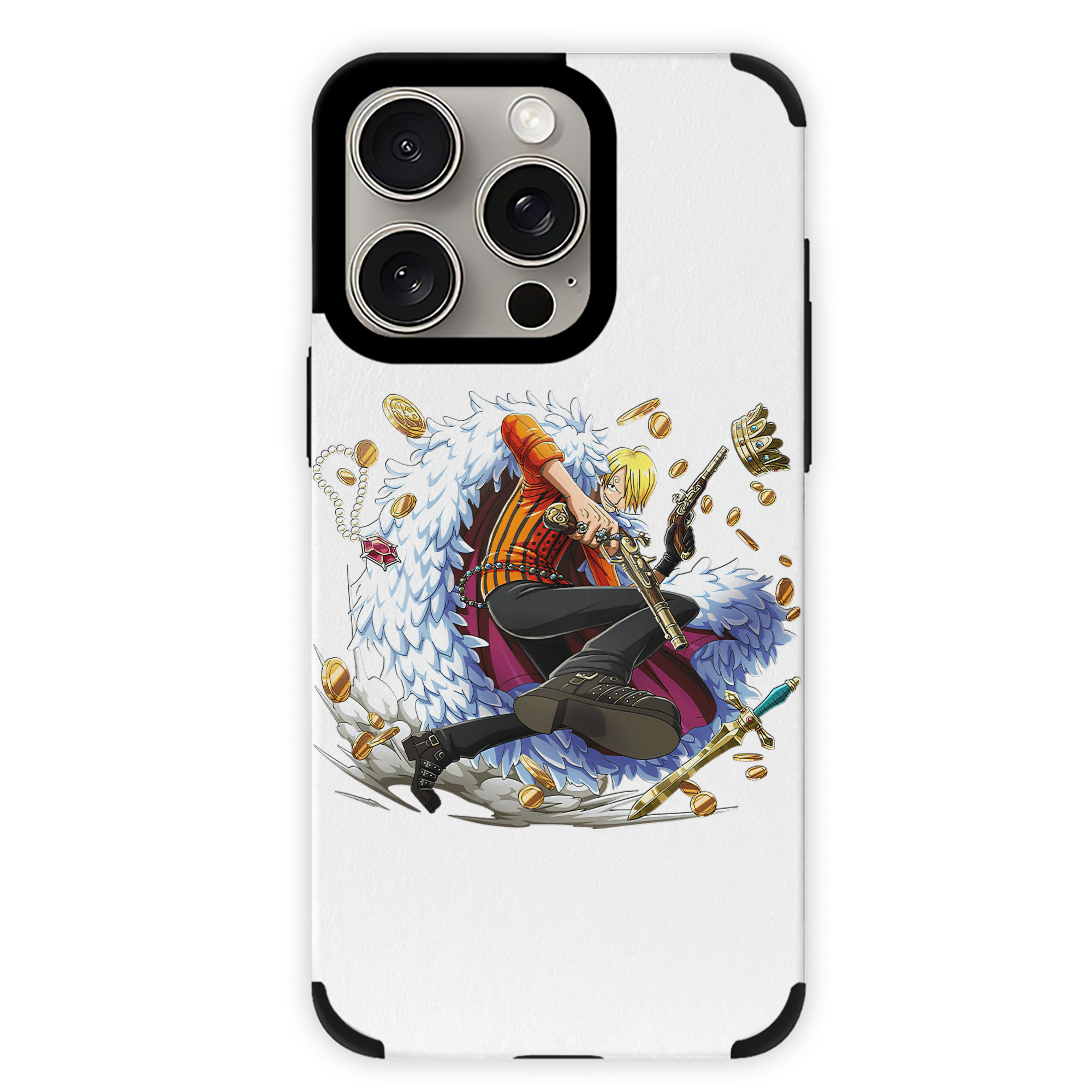 （画像用） ワンピース サンジ ONE PIECE Sanji 【iPhone15ProMax対応】 PUレザー スマホケース 耐衝撃＆黄変防止