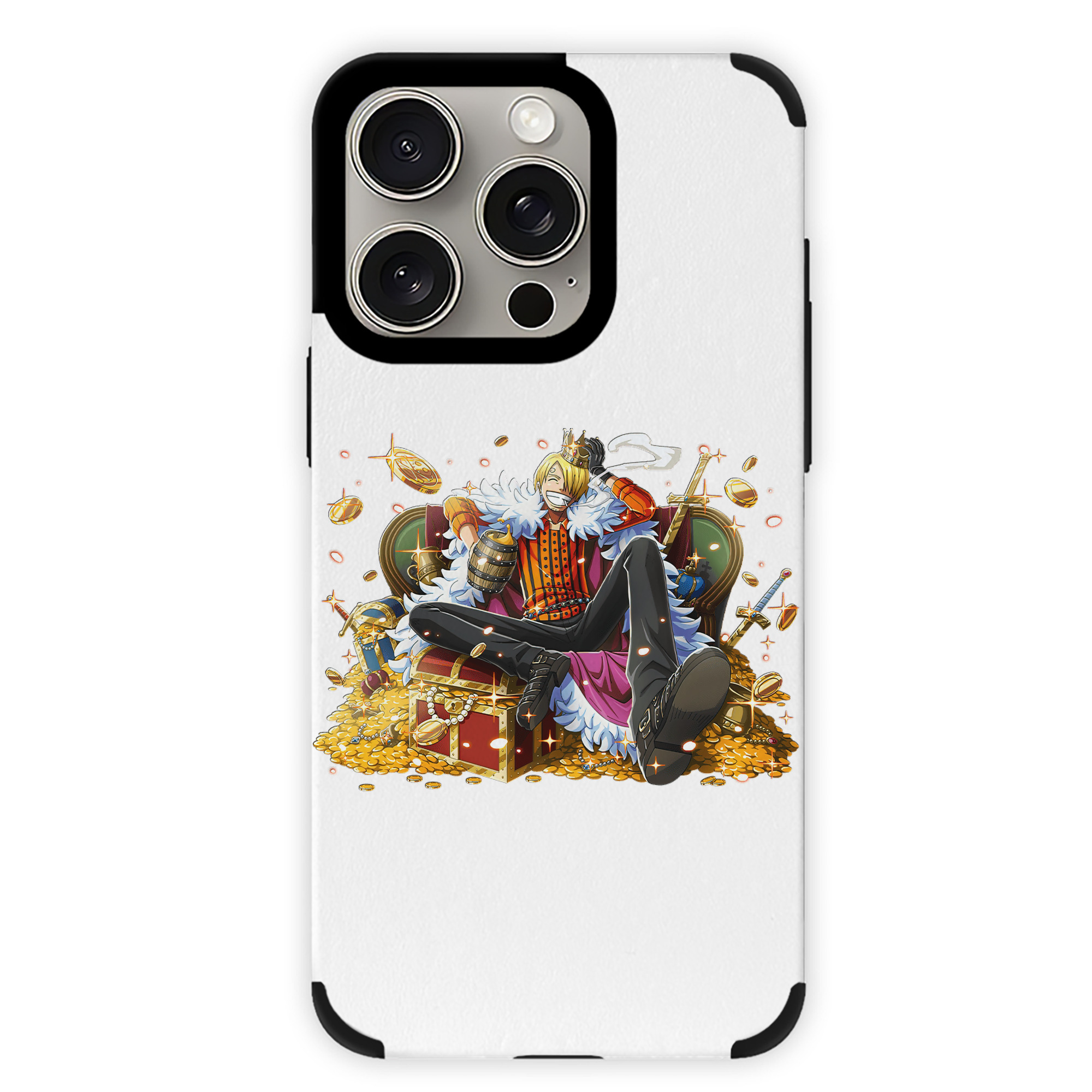 （画像用） ワンピース サンジ ONE PIECE Sanji 【iPhone15ProMax対応】 PUレザー スマホケース 耐衝撃＆黄変防止