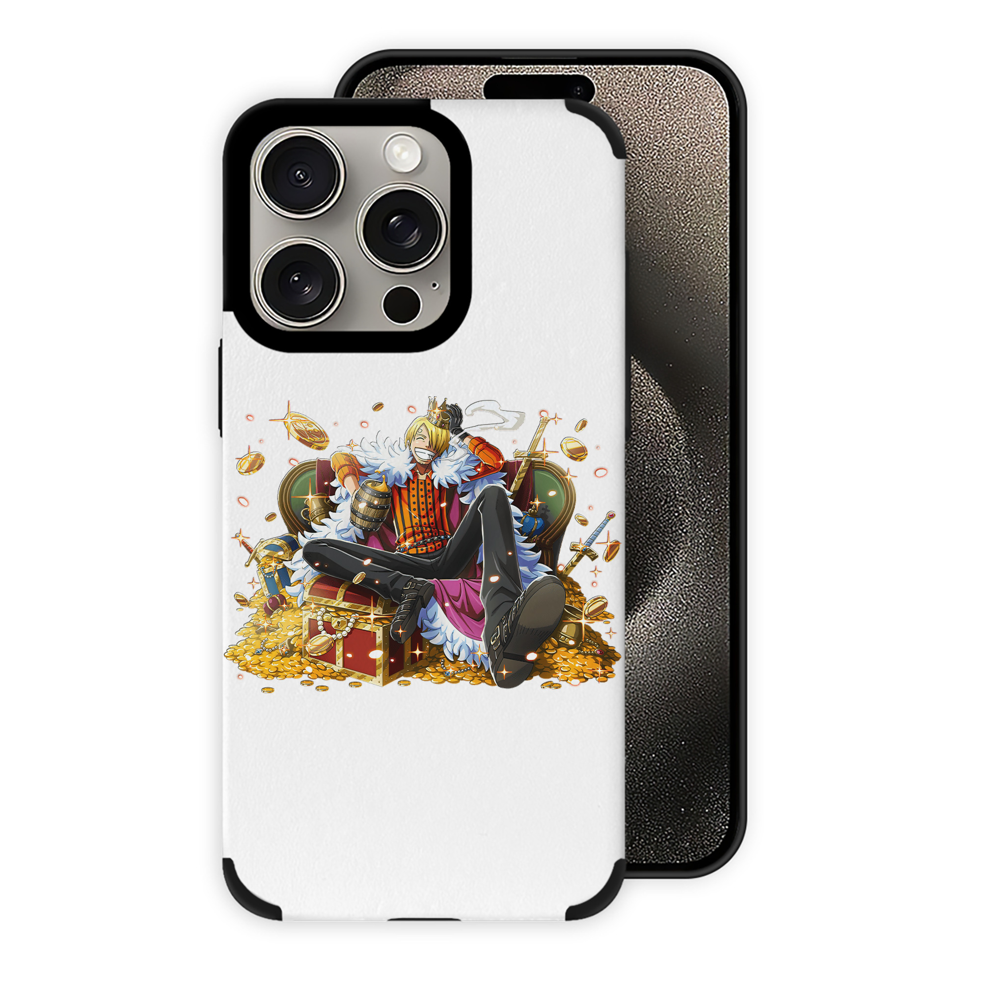 （画像用） ワンピース サンジ ONE PIECE Sanji 【iPhone15ProMax対応】 PUレザー スマホケース 耐衝撃＆黄変防止