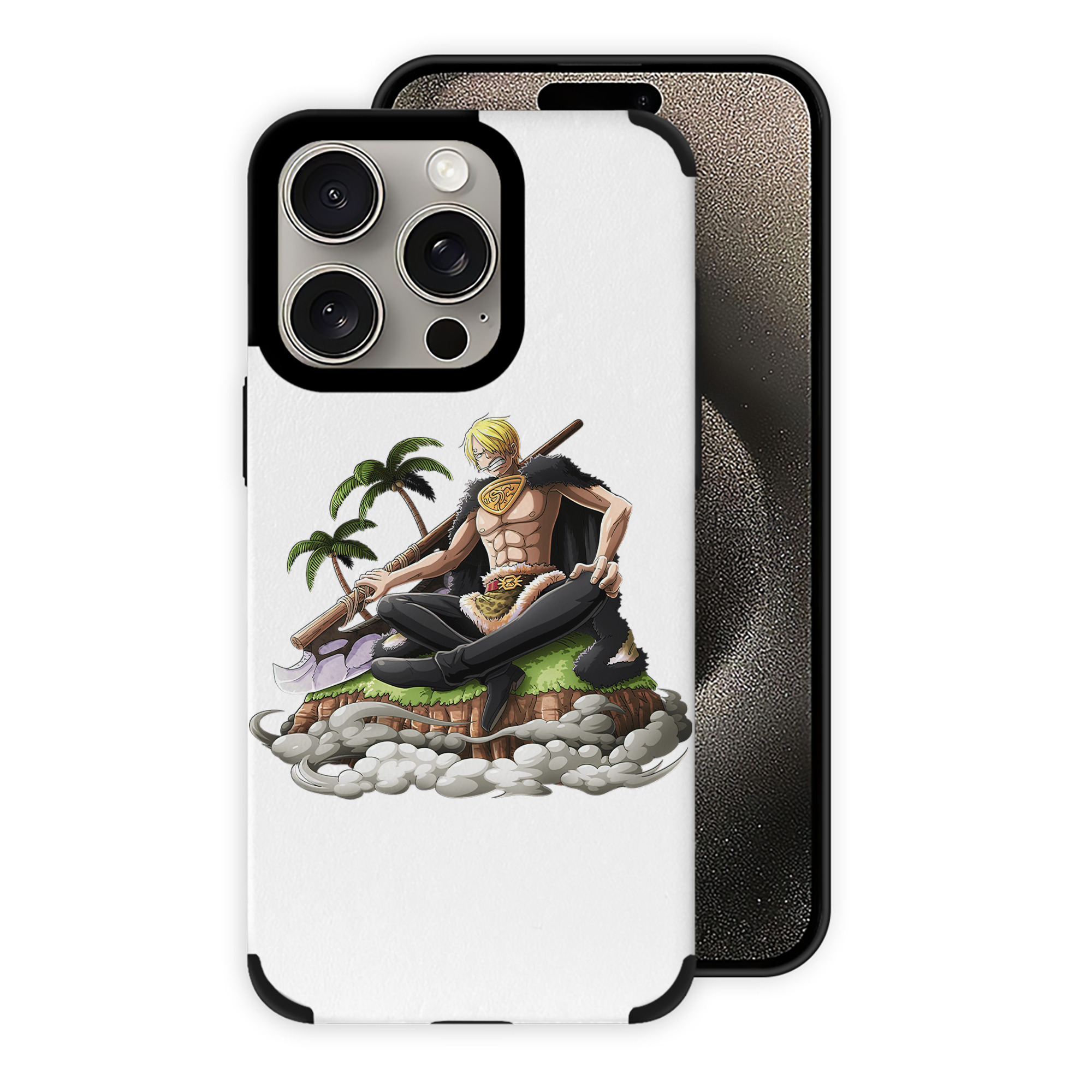 （画像用） ワンピース サンジ ONE PIECE Sanji 【iPhone15ProMax対応】 PUレザー スマホケース 耐衝撃＆黄変防止