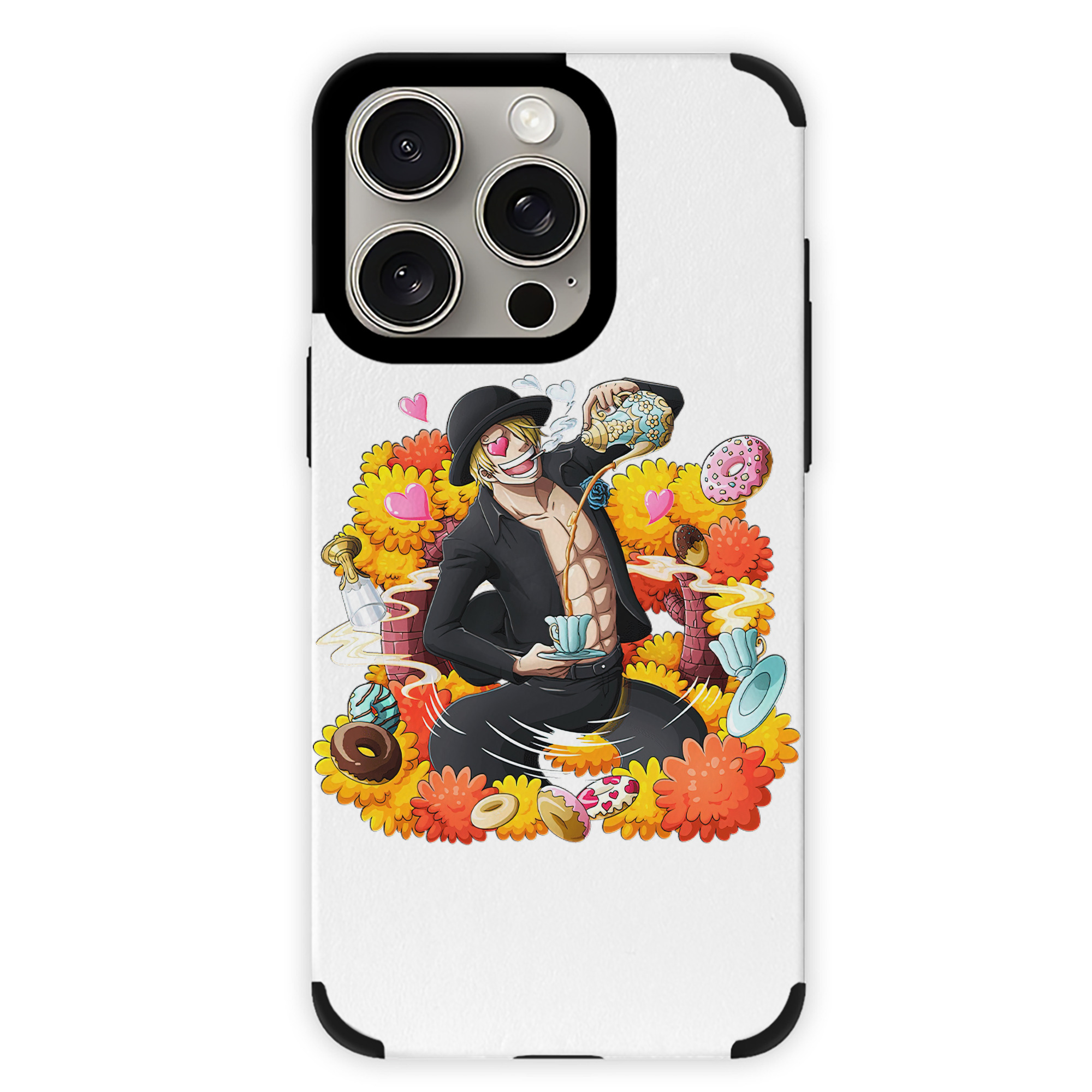 （画像用） ワンピース サンジ ONE PIECE Sanji 【iPhone15ProMax対応】 PUレザー スマホケース 耐衝撃＆黄変防止