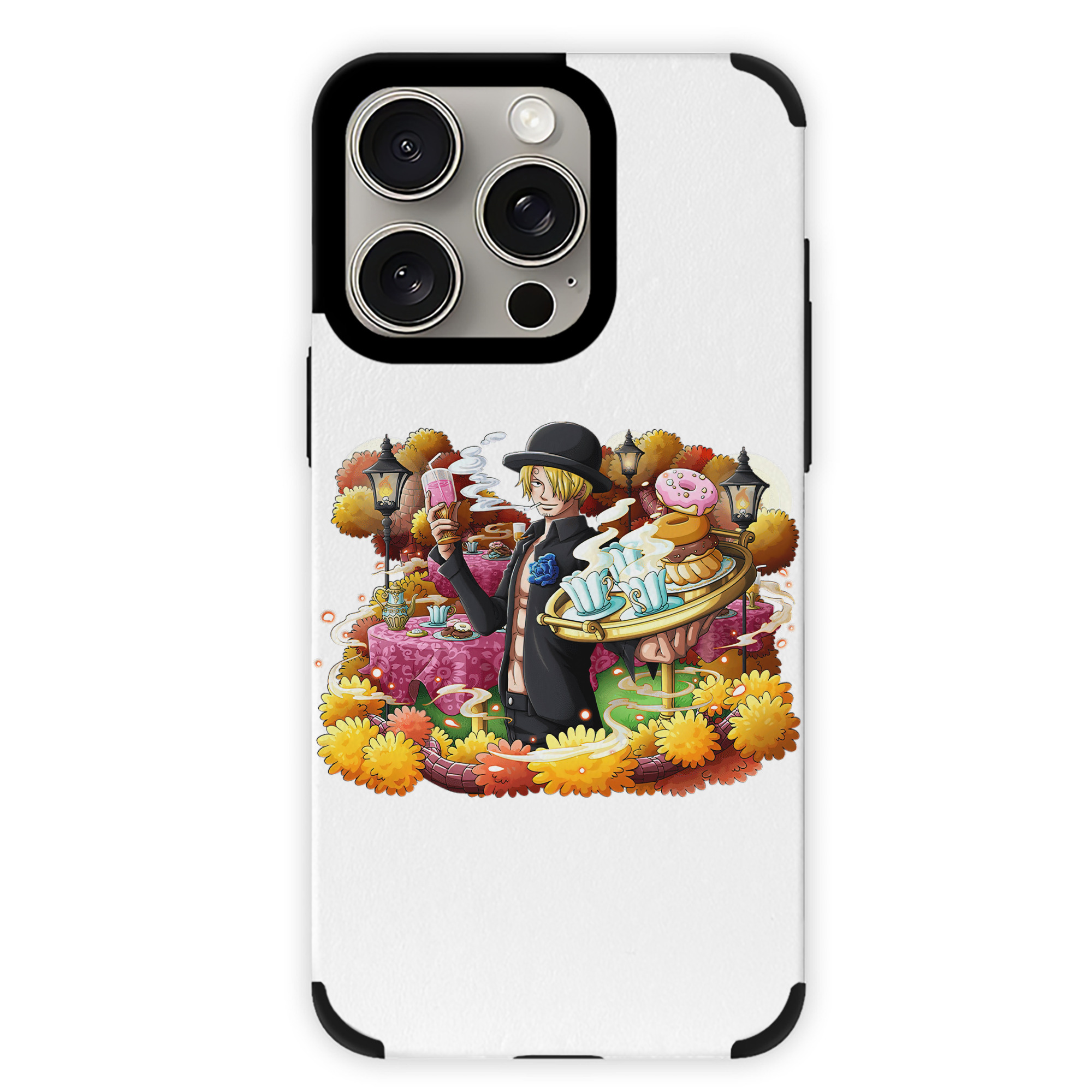 （画像用） ワンピース サンジ ONE PIECE Sanji 【iPhone15ProMax対応】 PUレザー スマホケース 耐衝撃＆黄変防止