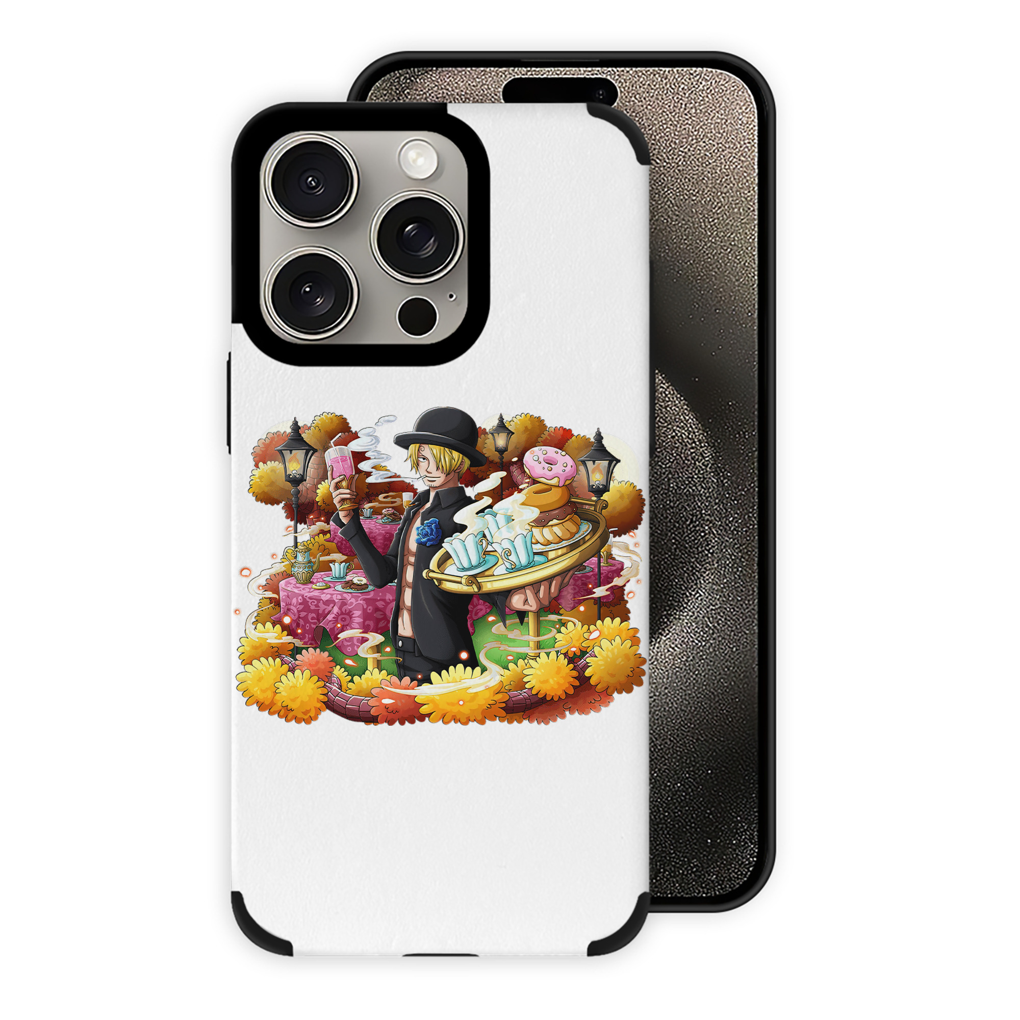 （画像用） ワンピース サンジ ONE PIECE Sanji 【iPhone15ProMax対応】 PUレザー スマホケース 耐衝撃＆黄変防止