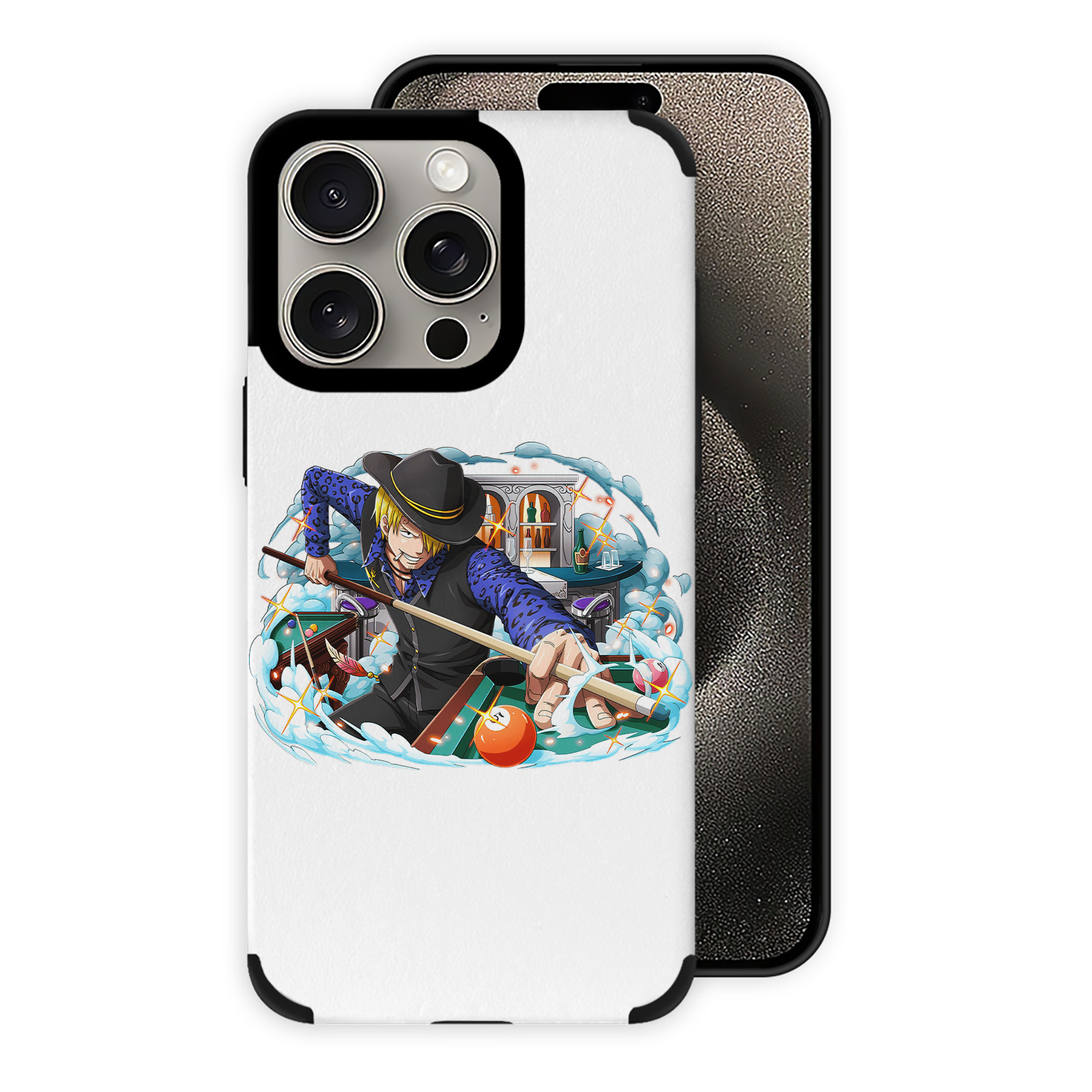 （画像用） ワンピース サンジ ONE PIECE Sanji 【iPhone15ProMax対応】 PUレザー スマホケース 耐衝撃＆黄変防止