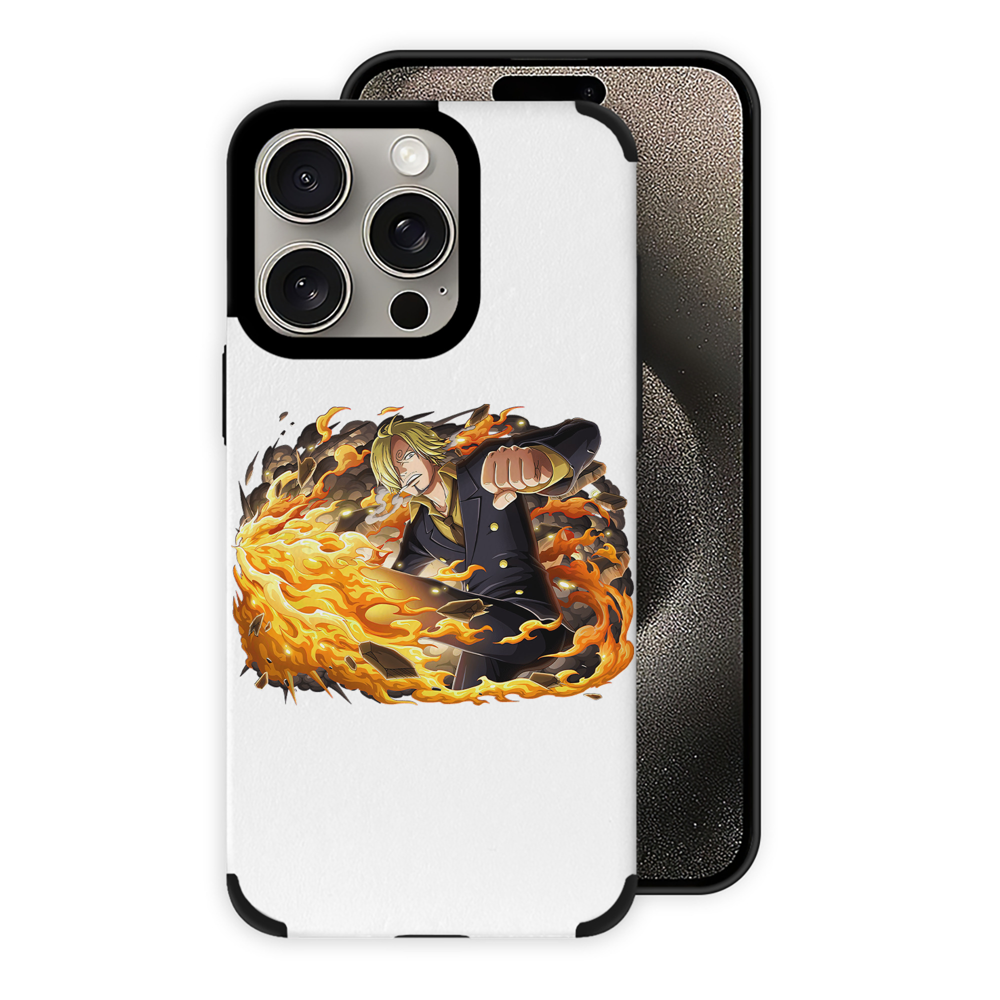 （画像用） ワンピース サンジ ONE PIECE Sanji 【iPhone15ProMax対応】 PUレザー スマホケース 耐衝撃＆黄変防止