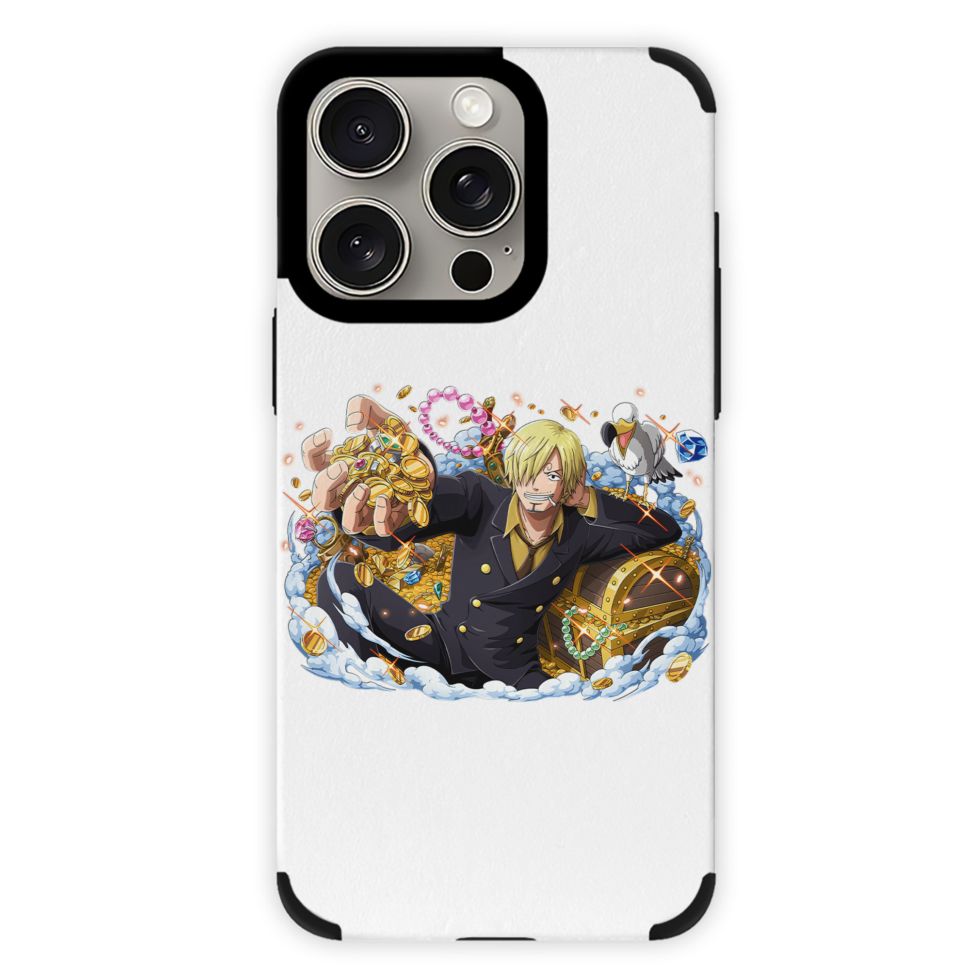 （画像用） ワンピース サンジ ONE PIECE Sanji 【iPhone15ProMax対応】 PUレザー スマホケース 耐衝撃＆黄変防止