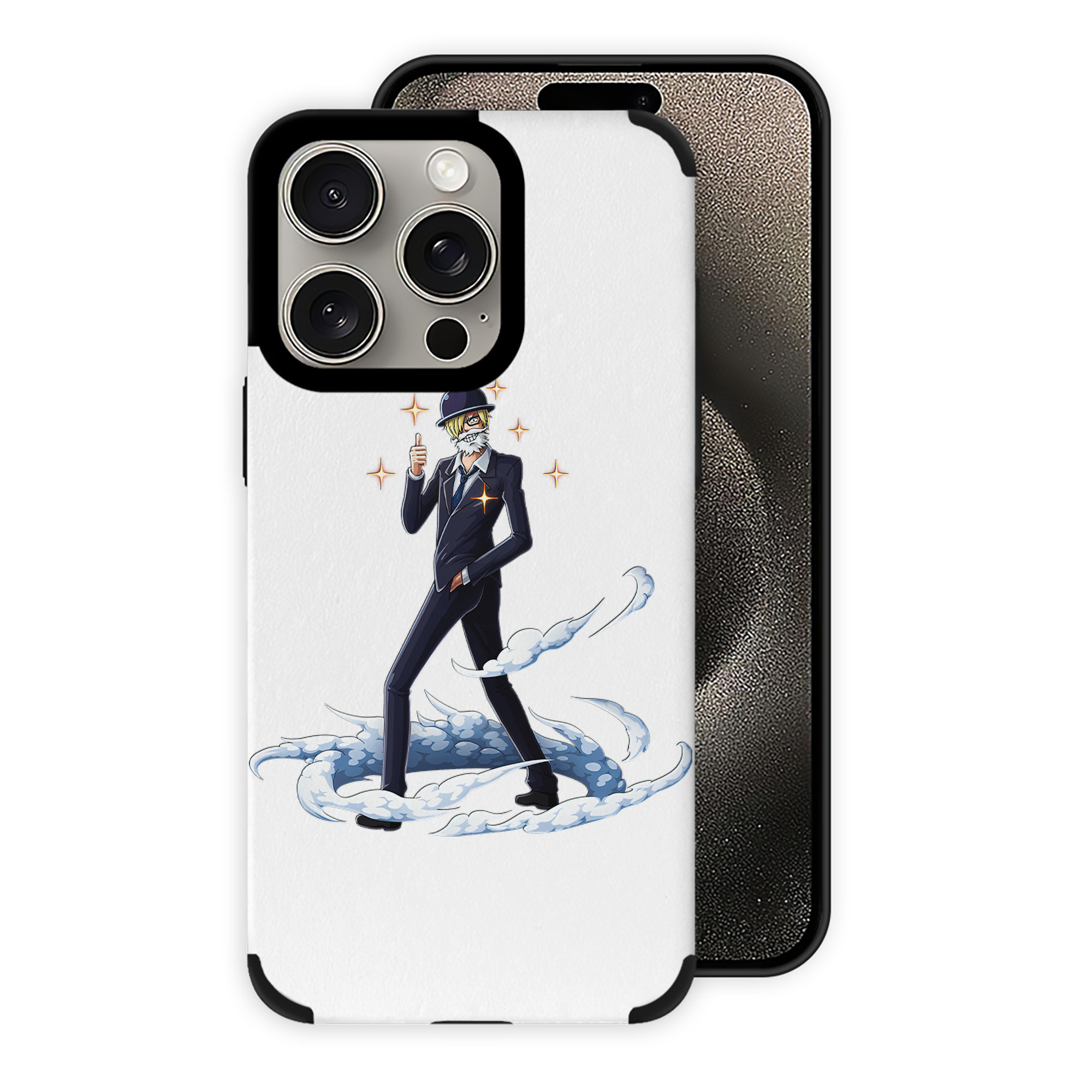 （画像用） ワンピース サンジ ONE PIECE Sanji 【iPhone15ProMax対応】 PUレザー スマホケース 耐衝撃＆黄変防止