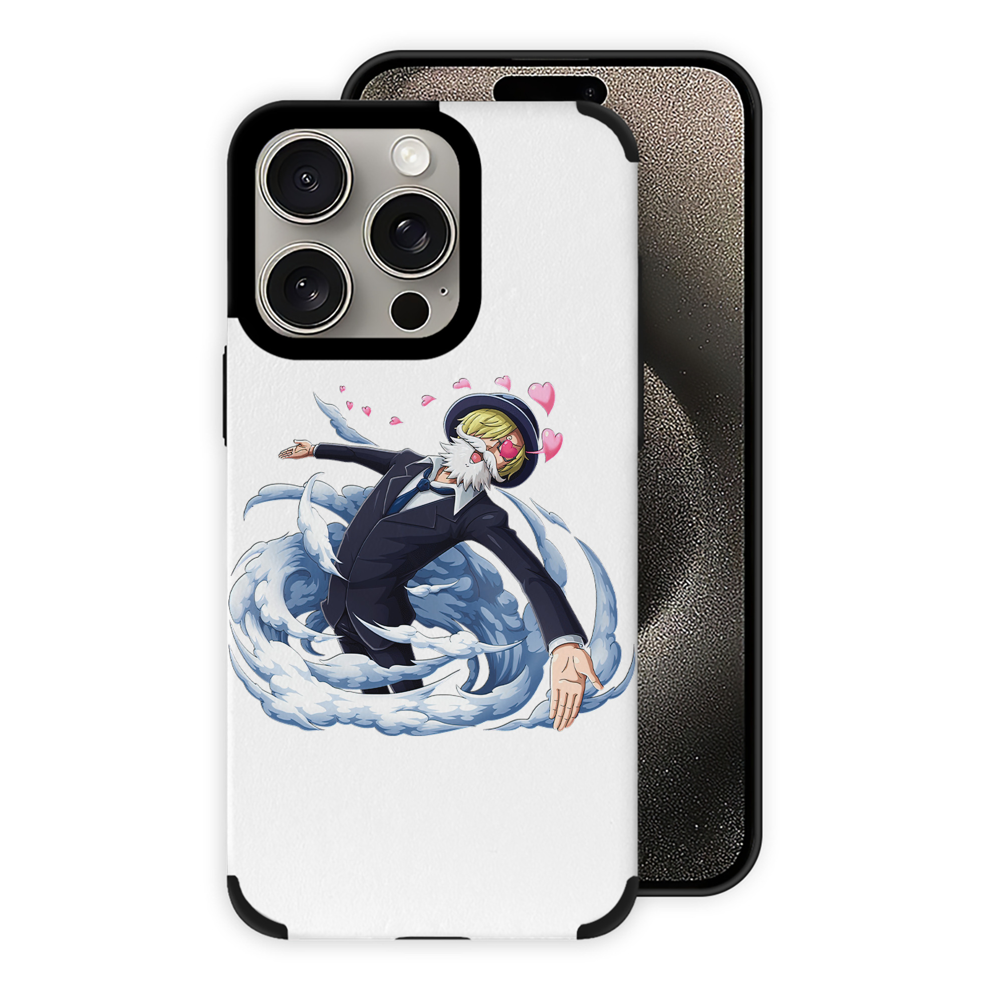 （画像用） ワンピース サンジ ONE PIECE Sanji 【iPhone15ProMax対応】 PUレザー スマホケース 耐衝撃＆黄変防止